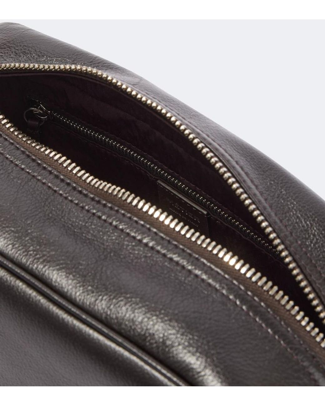 Metier Black Leather Toiletry Bag for men