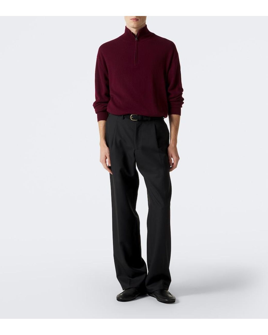 Lisa Yang Red Augustus Cashmere Half-Zip Sweater for men