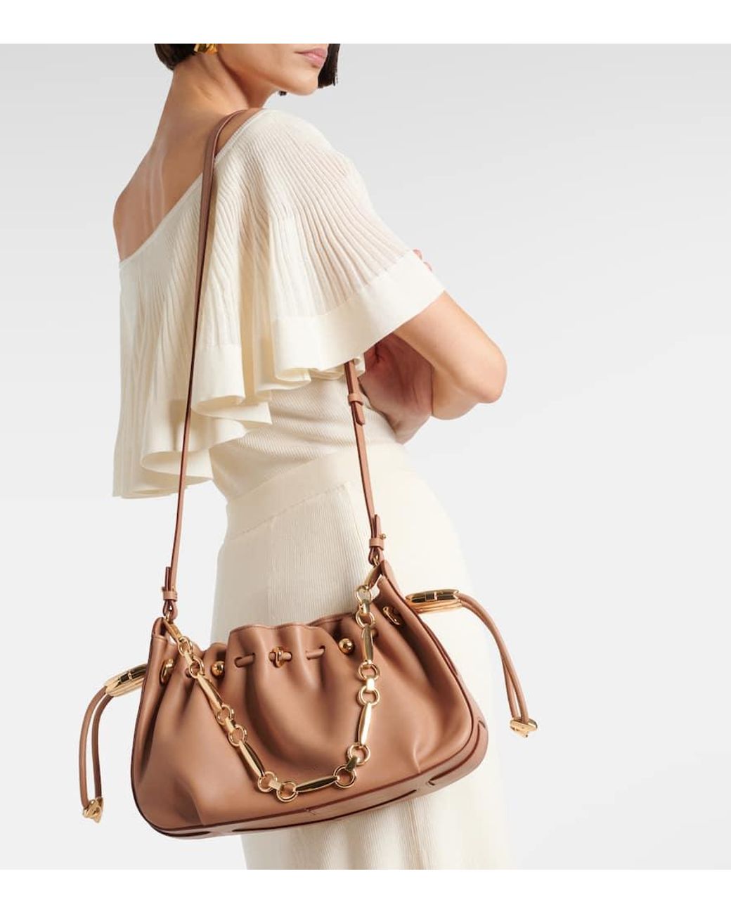 【送料&関税込】Zimmermann Halcyon Shoulder Bag In Taupe Lea Zimmermann Halcyon Shoulder Bag In Taupe Leather | italist