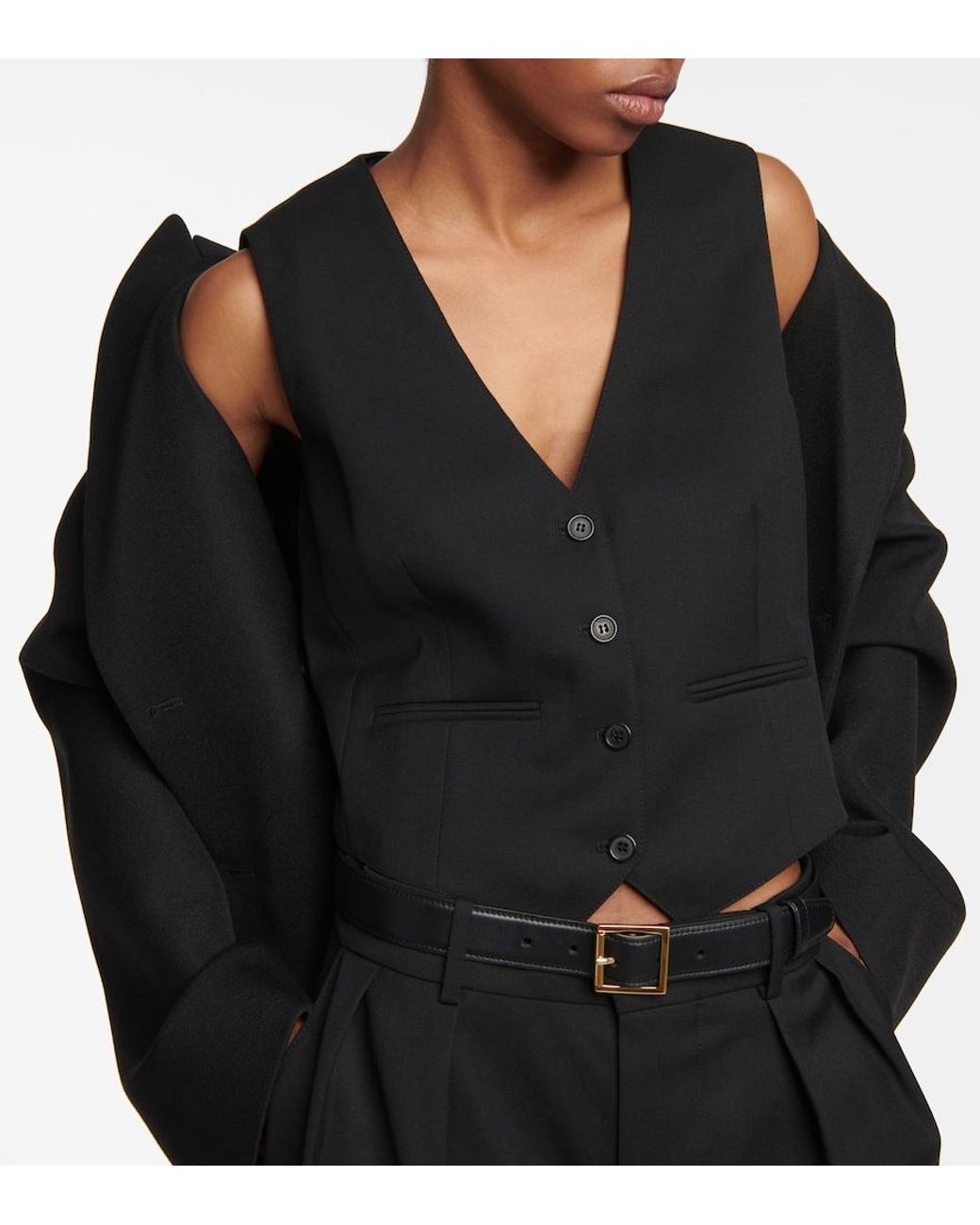 Wardrobe NYC Black Wool Vest