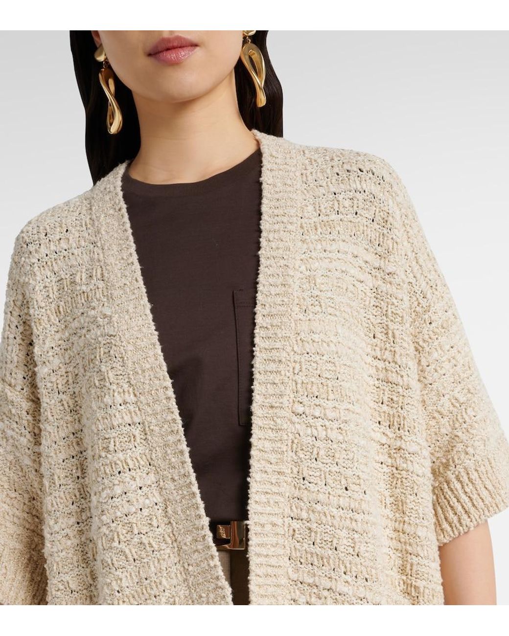 Max Mara Natural Cotton-Blend Cardigan