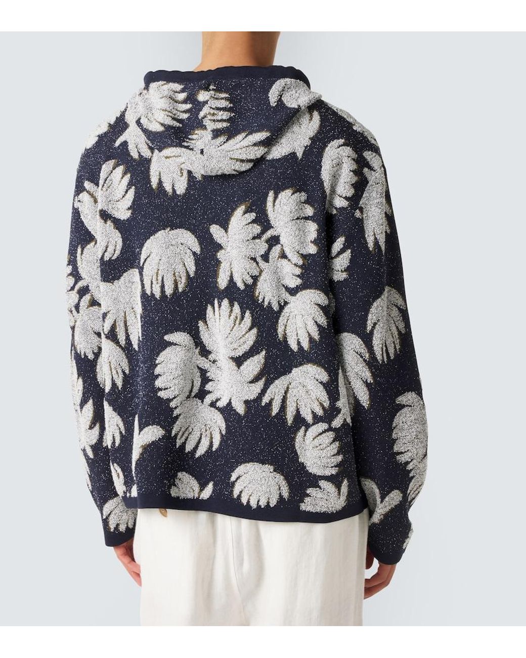 Commas Gray Jacquard Terry Hoodie for men