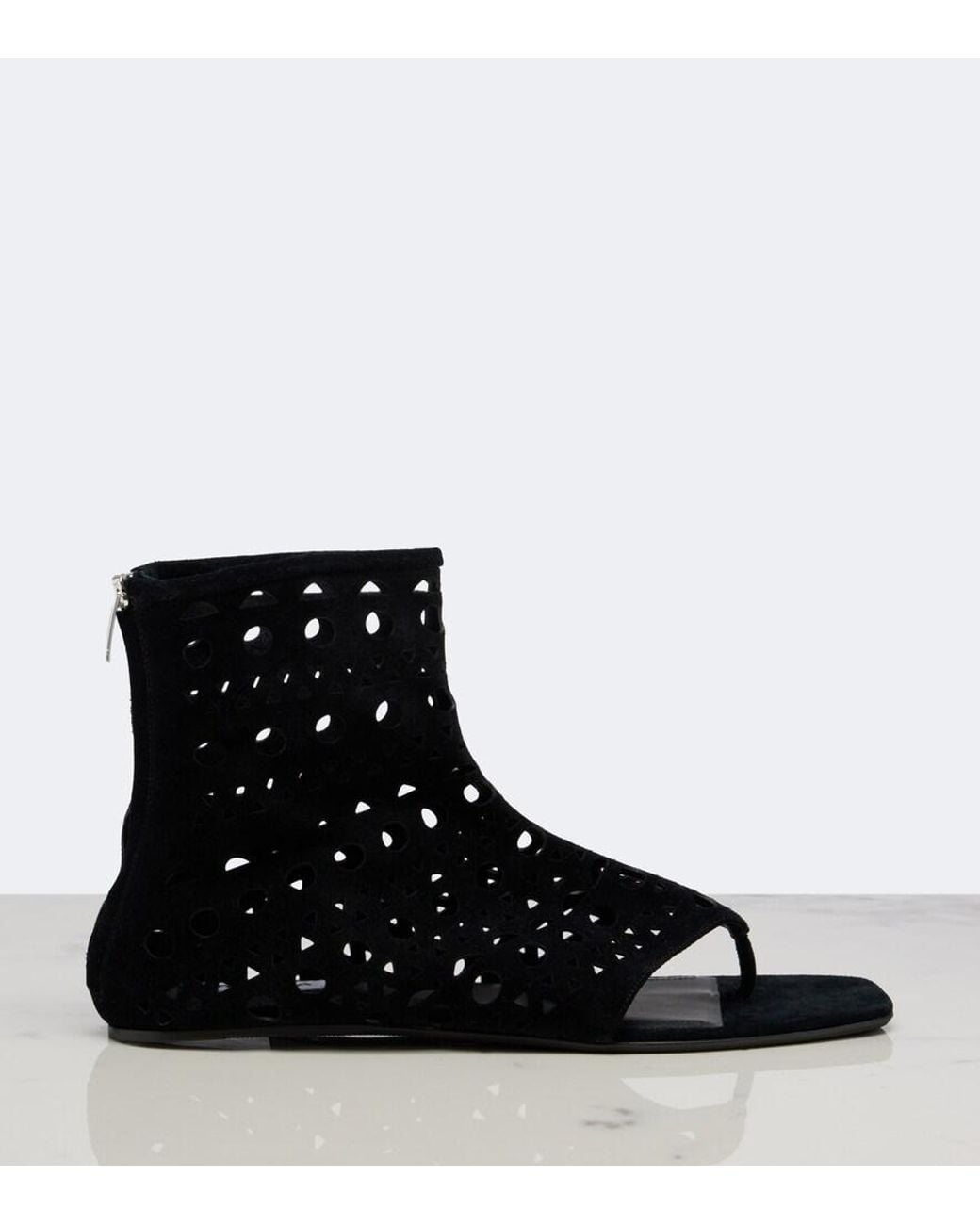 Alaïa Black Neo Vienne Suede Thong Sandals