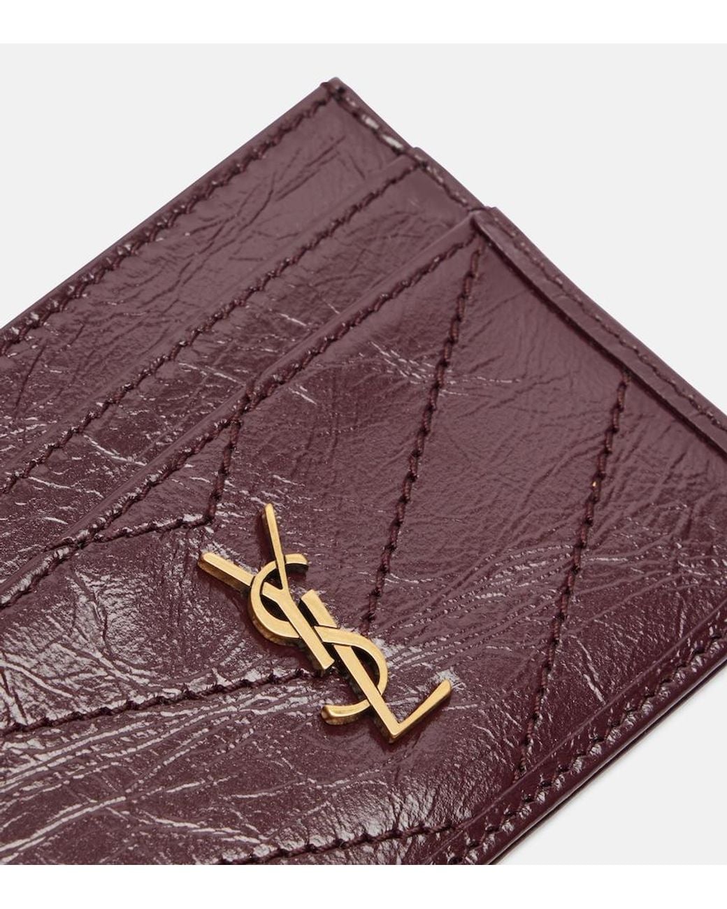 Saint Laurent Purple Niki Leather Card Holder