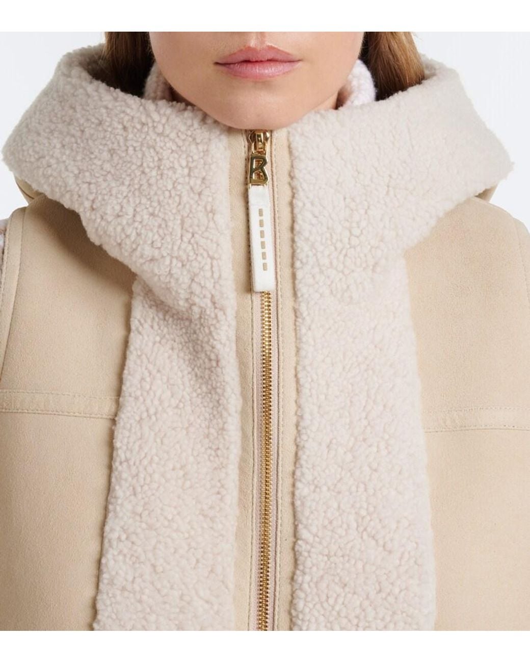 Bogner Natural Lonal Shearling-Trimmed Suede Ski Vest