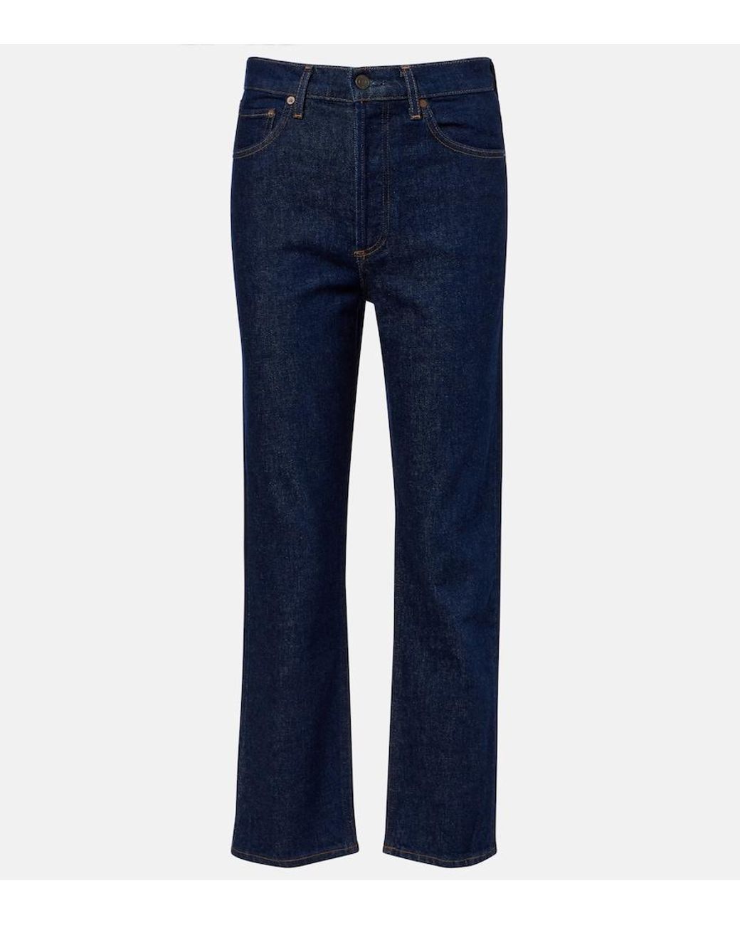 Agolde Blue '90S Cropped Straight Jeans