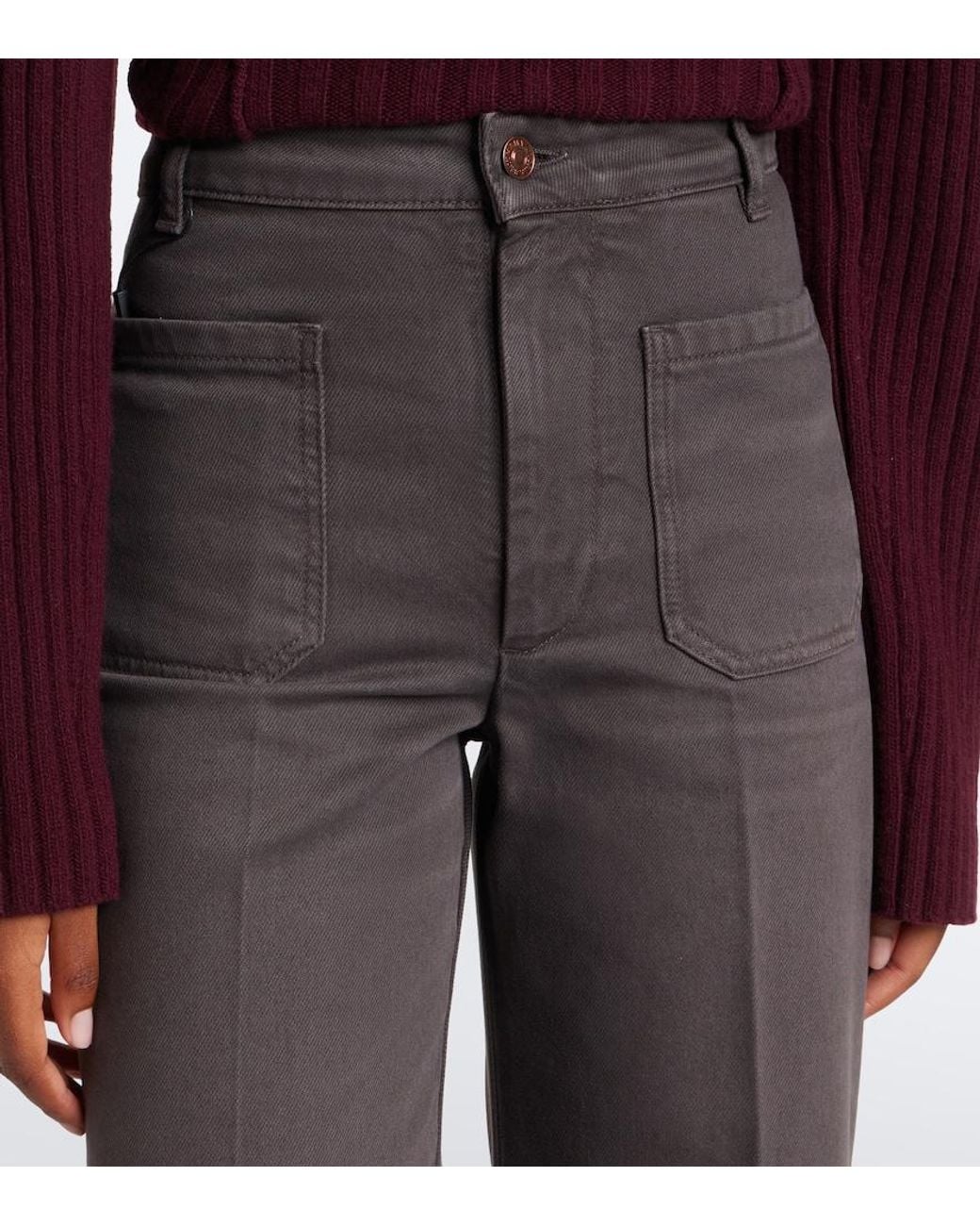 Victoria Beckham Gray Alina Wide-Leg Jeans