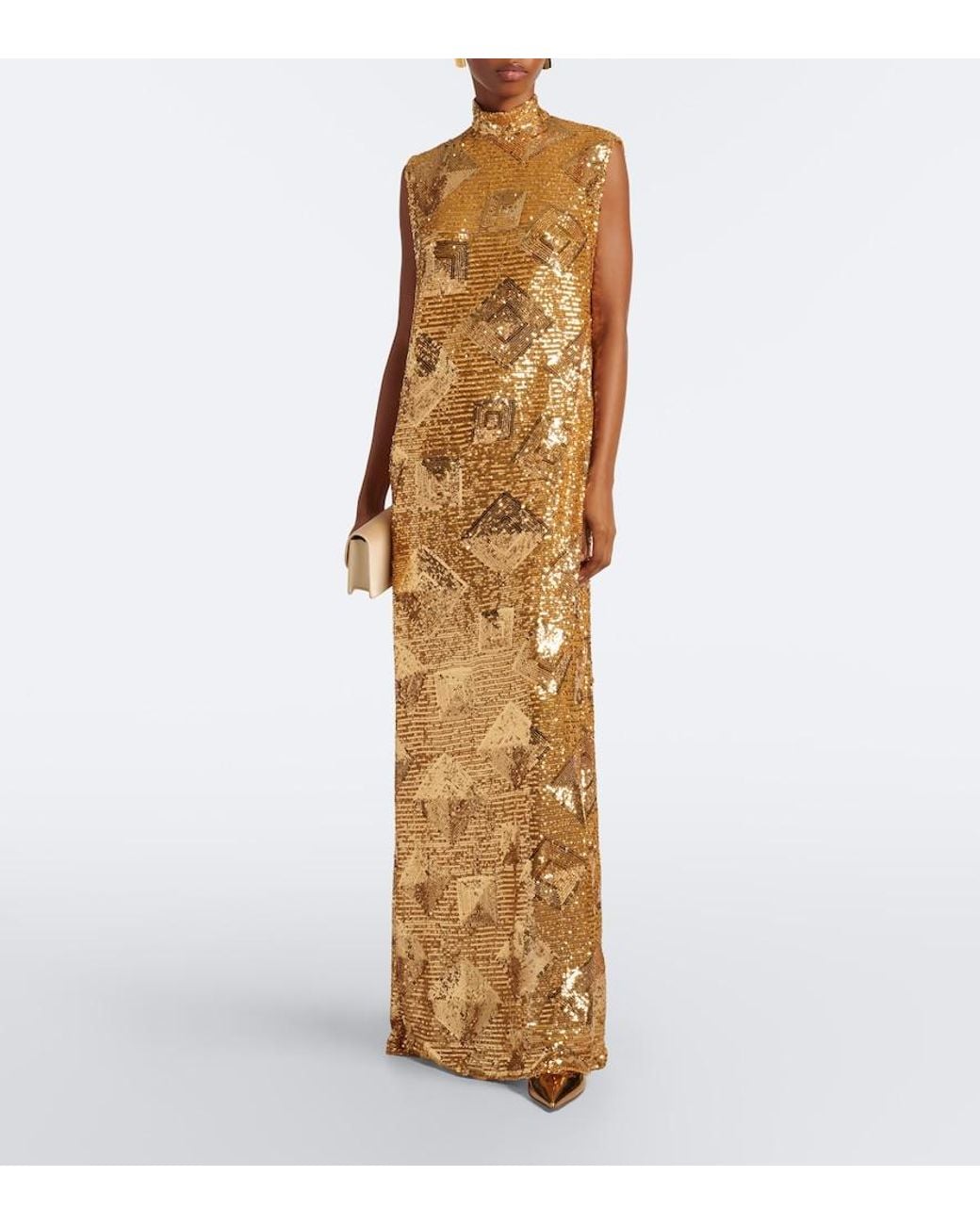 Taller Marmo Metallic Miami Sequined Gown