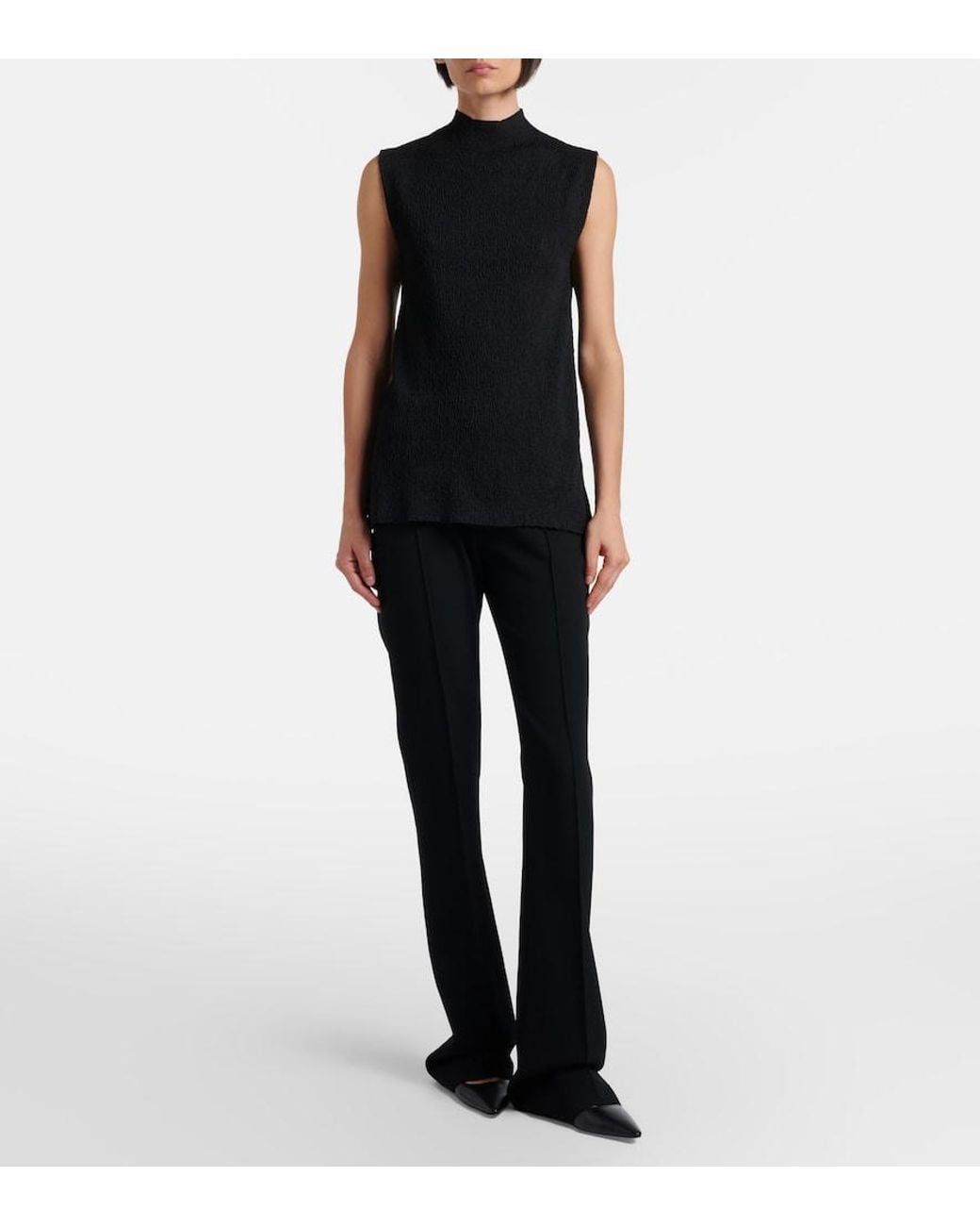 The Row Black Fabien Wool Cady Flared Pants