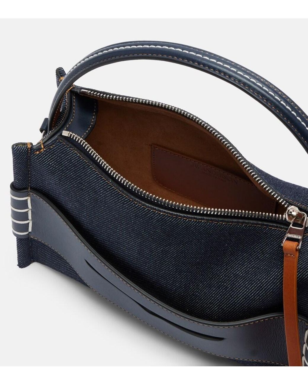 J.W. Anderson Blue Loafer Small Denim Shoulder Bag