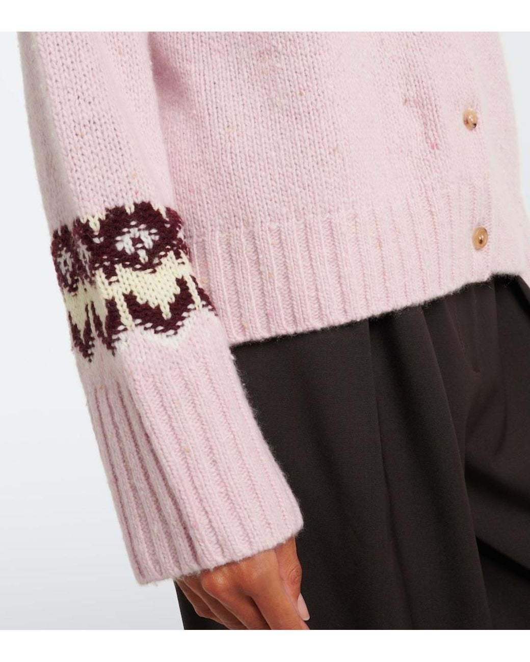 arch4 Pink Loze Fair Isle Cashmere Cardigan