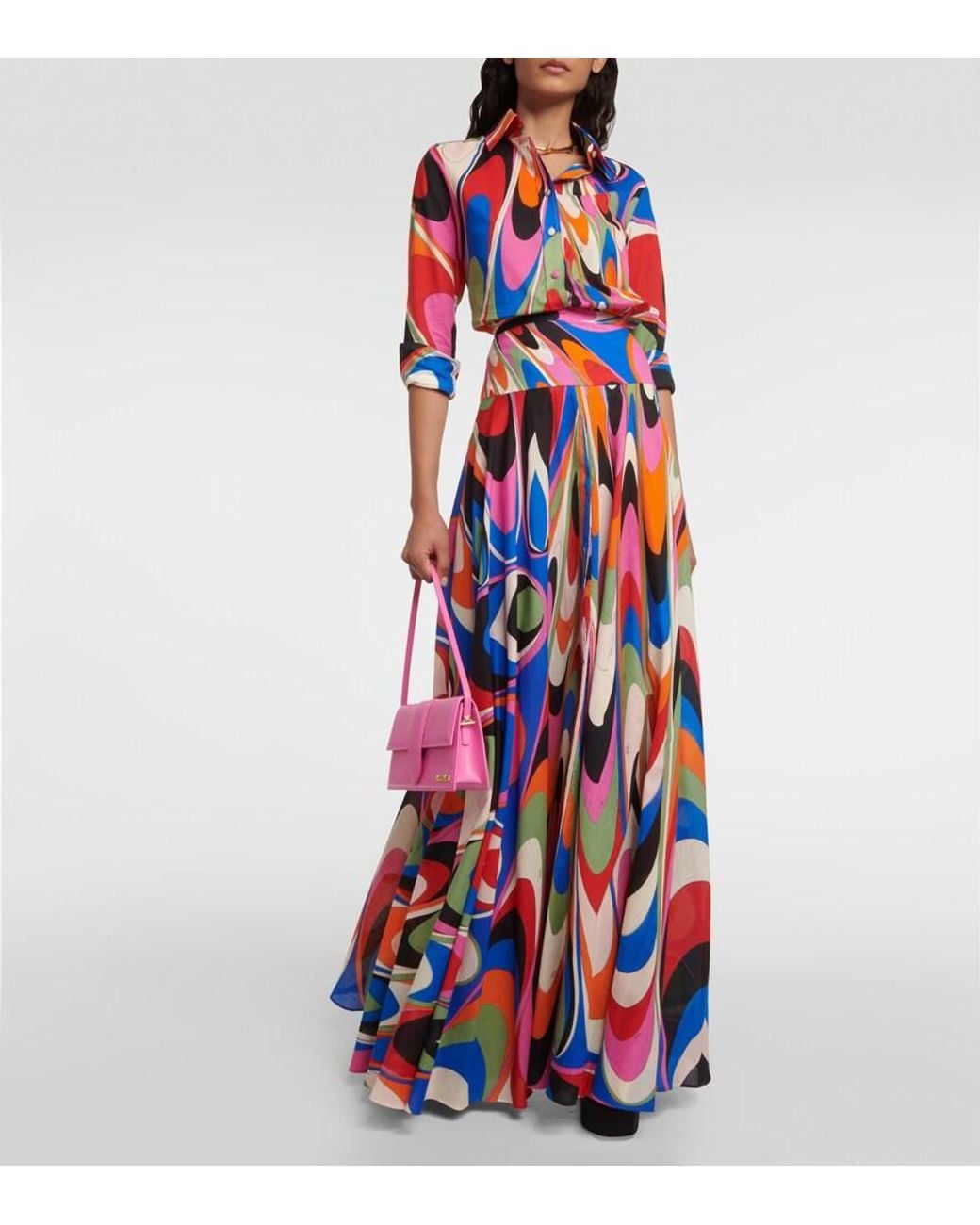Emilio Pucci Red Hemd Onde Aus Baumwolle