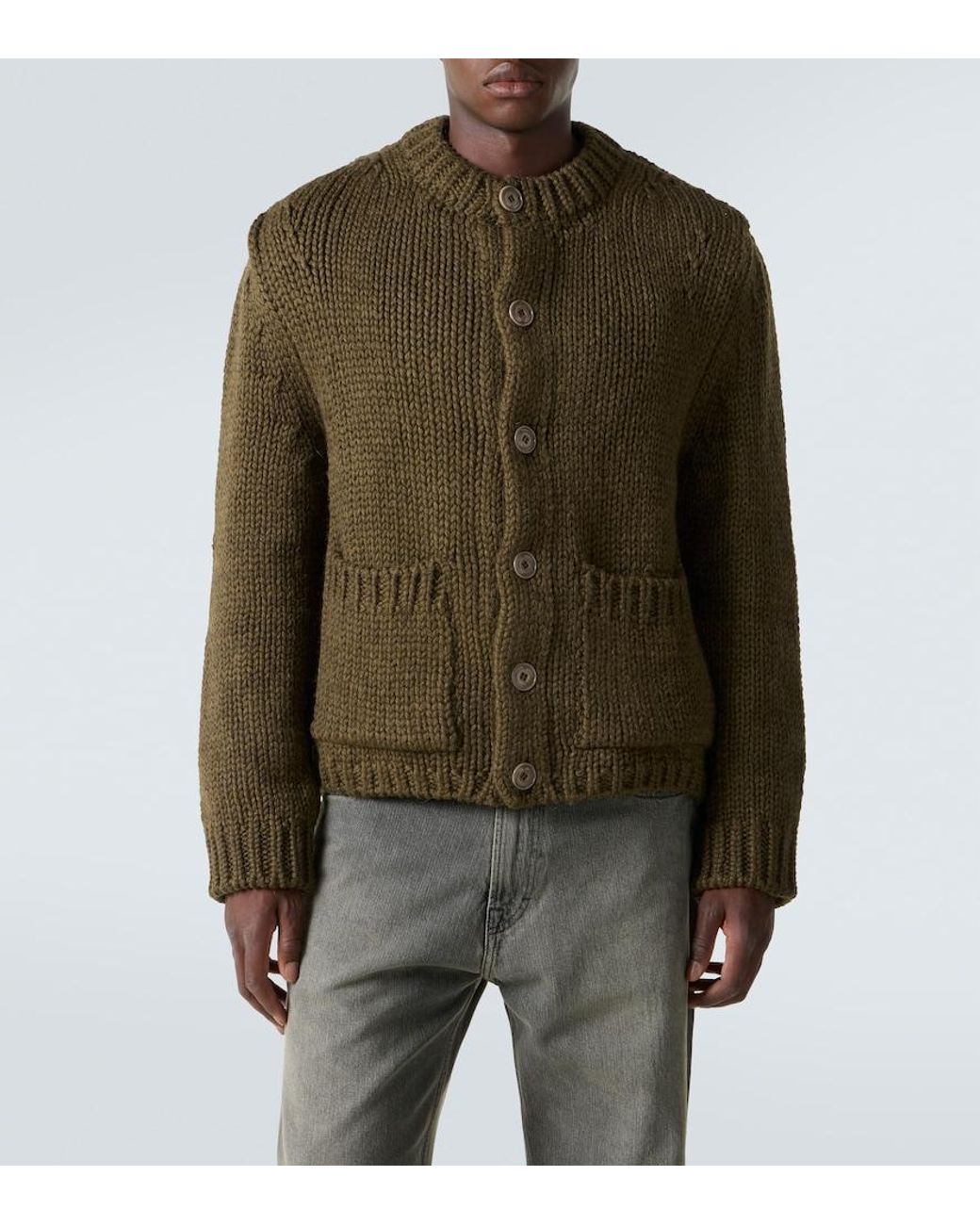 Our Legacy Green Over Wool And Alpaca Cardigan for men