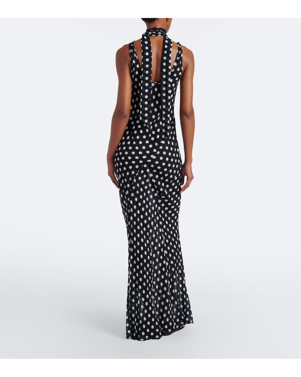Alexandra Miro Black Harper Polka-Dot Maxi Dress