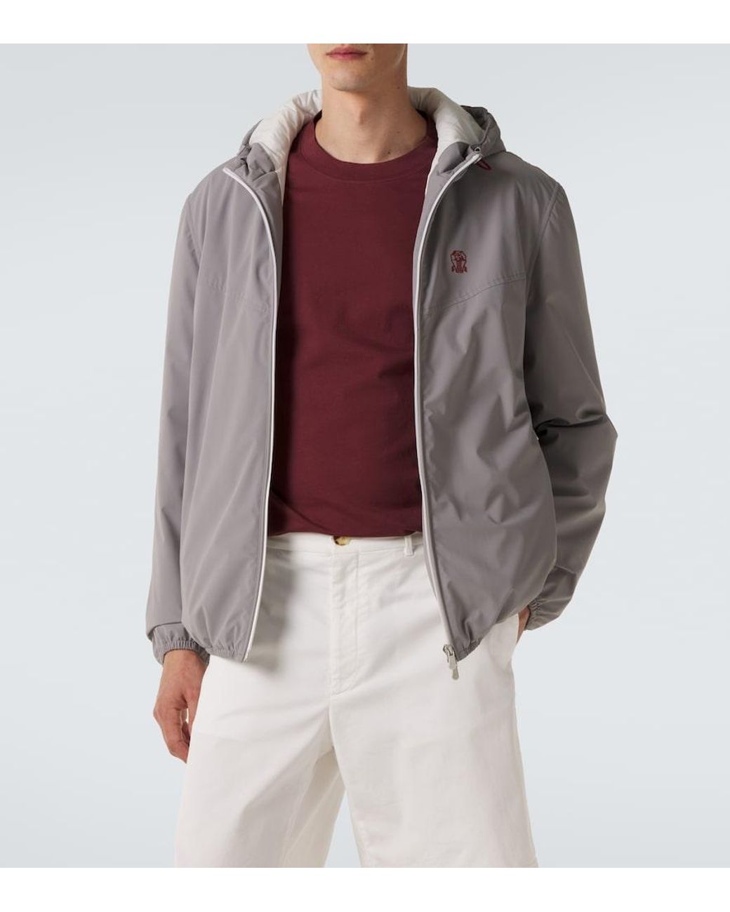 Brunello Cucinelli Purple Technical Puffer Jacket for men