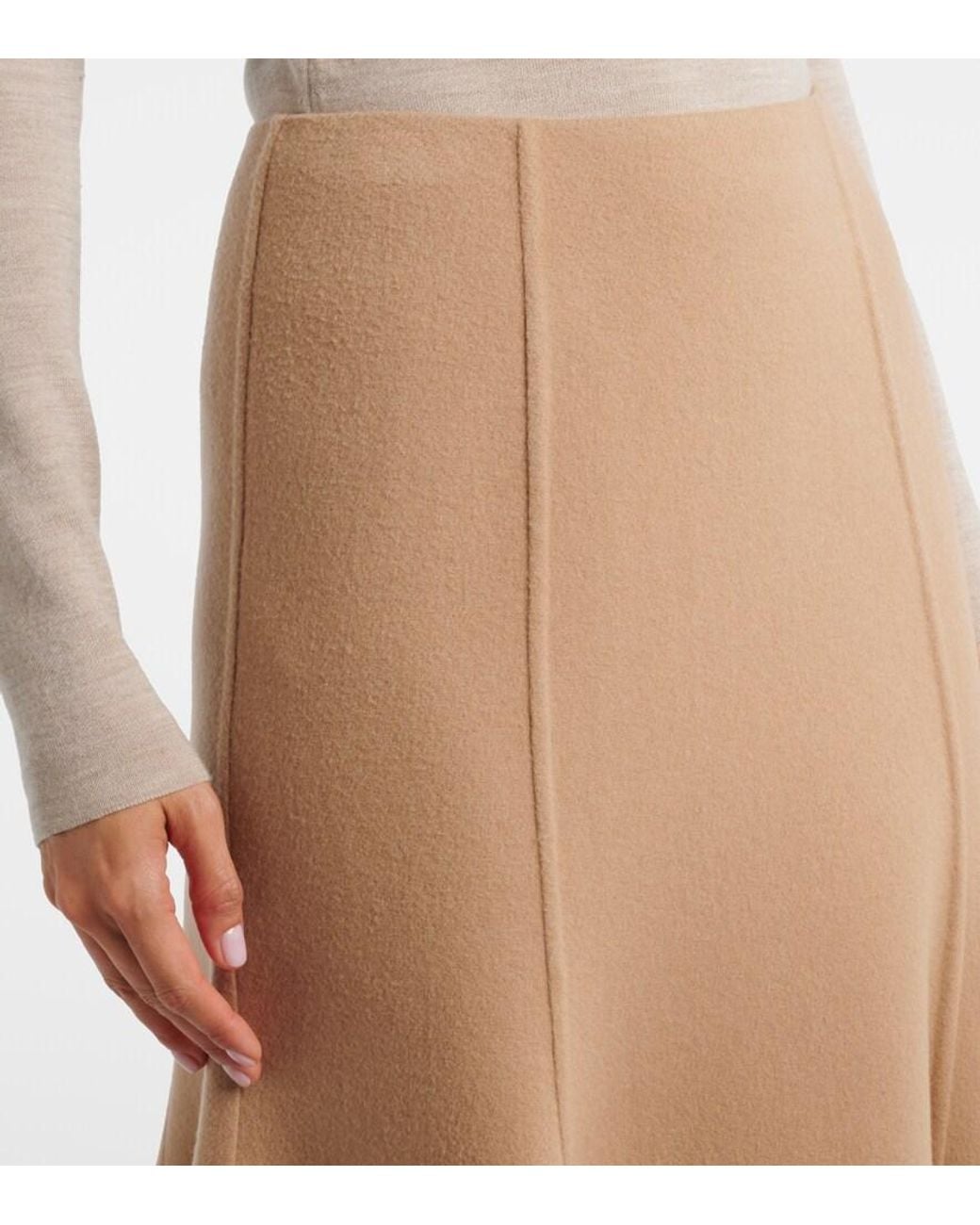 Gabriela Hearst Brown Patterson Cashmere Midi Skirt
