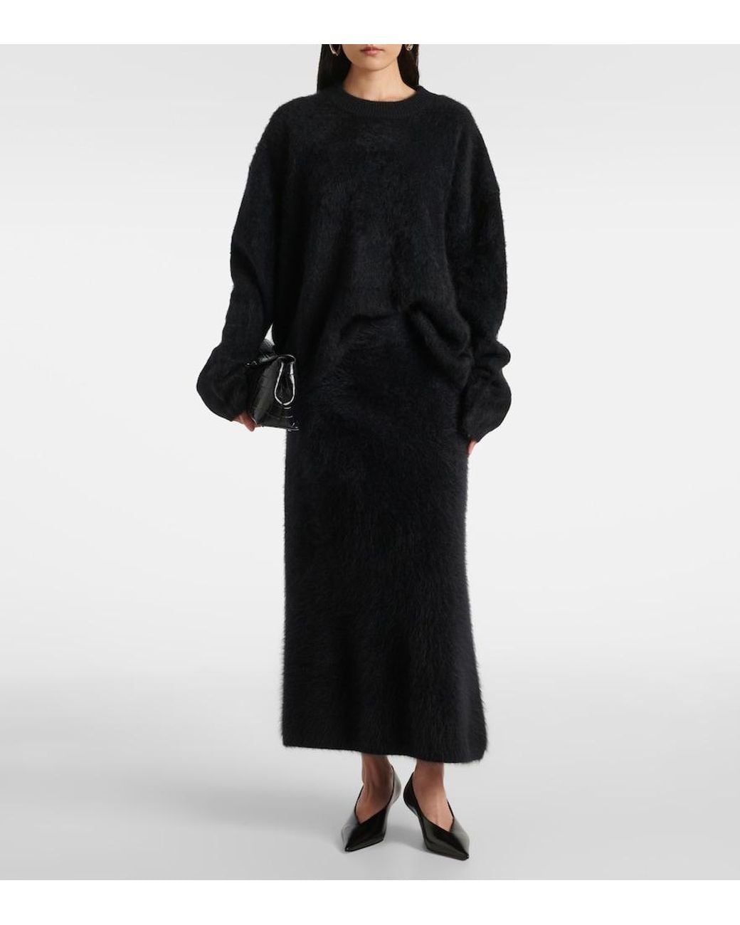 Lisa Yang Black Asta Cashmere Midi Skirt