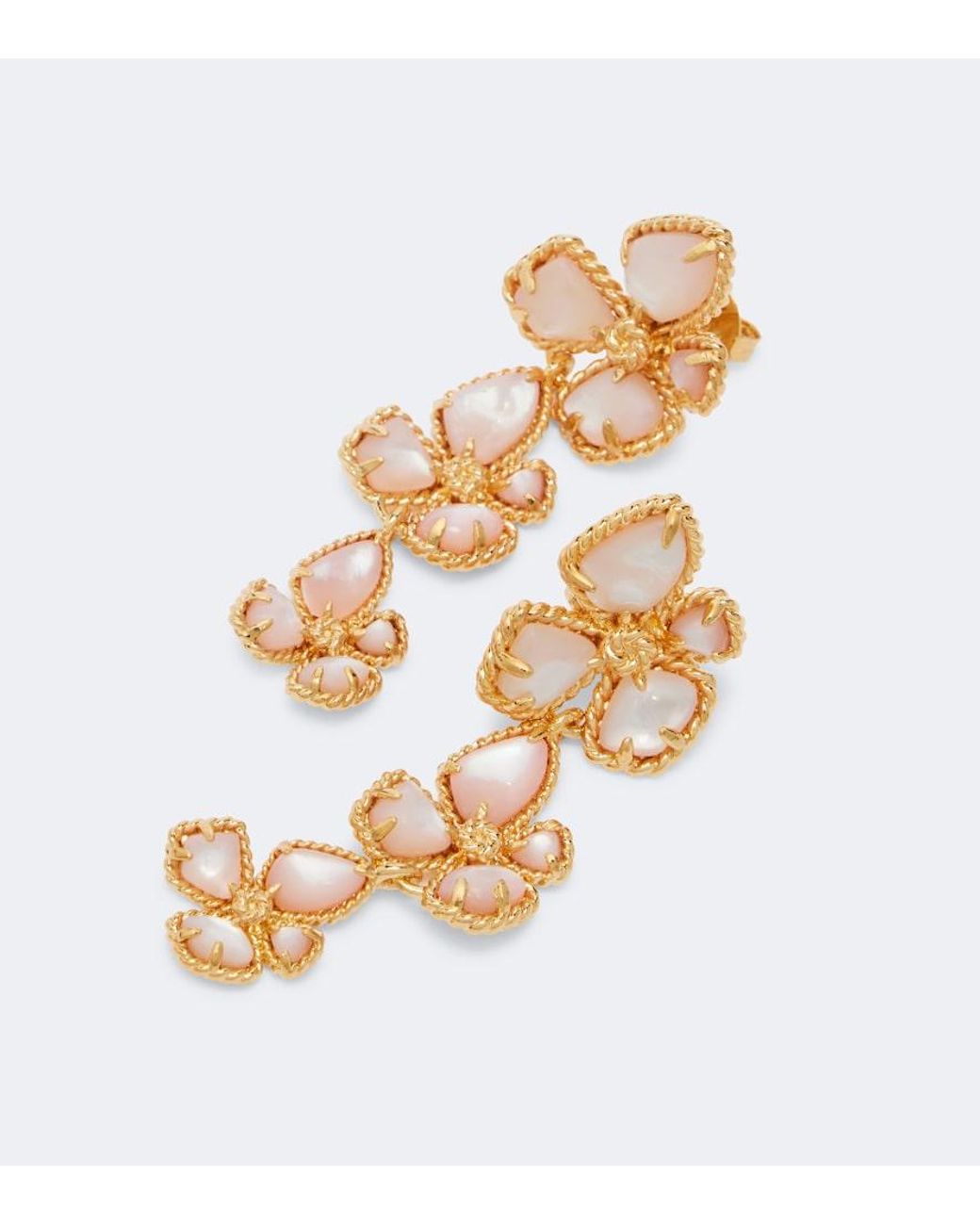 Orecchini Pendenti Bloom di Zimmermann in Metallic