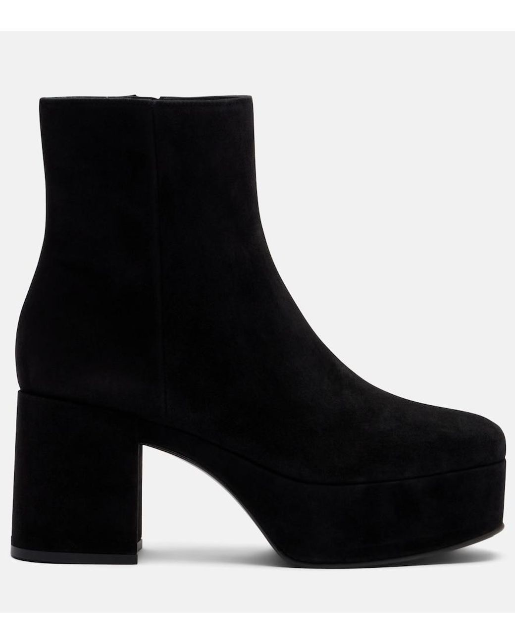 Gianvito Rossi Black Sally Suede Platform Ankle Boots