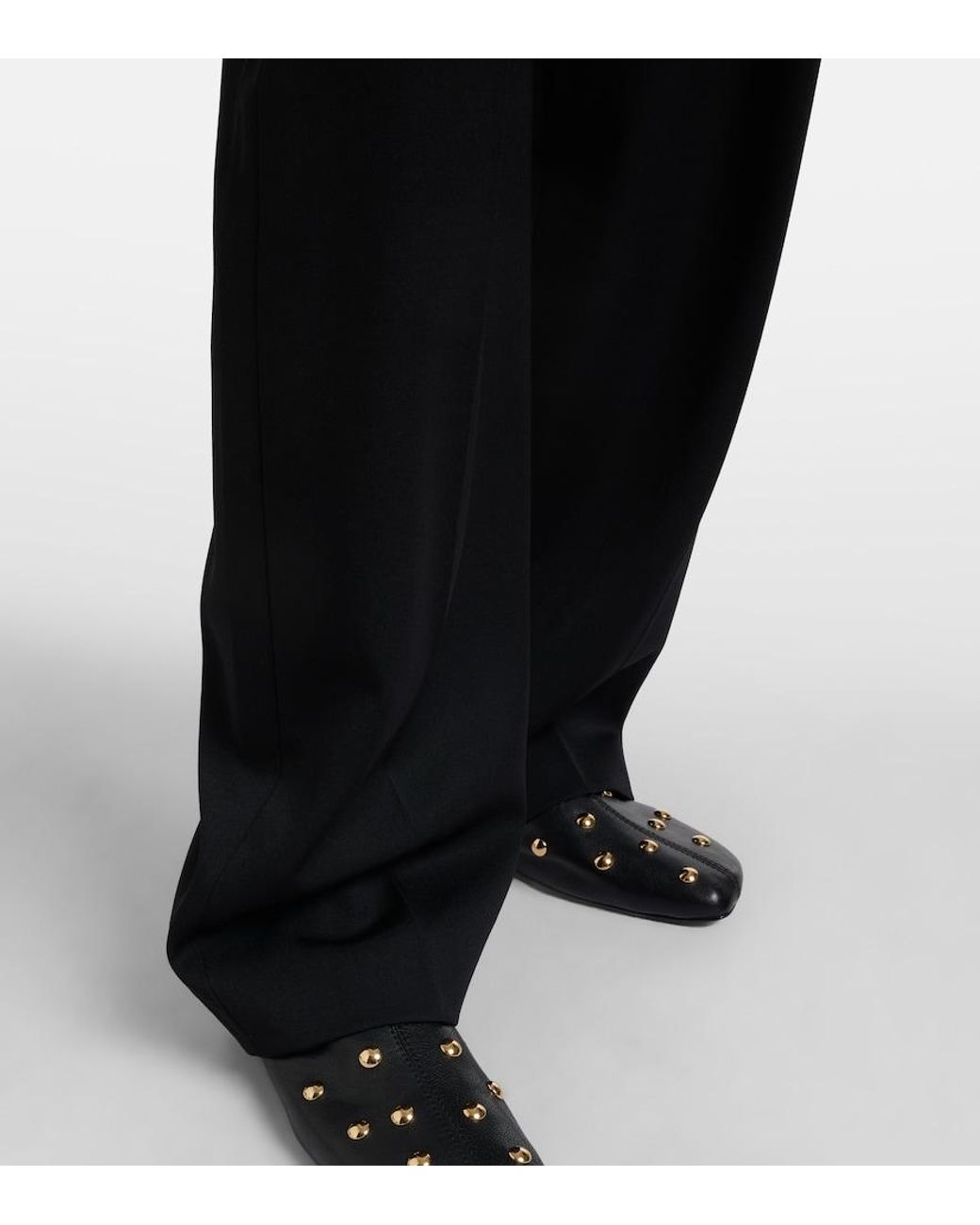 Chloé Black Virgin Wool Wide-Leg Pants