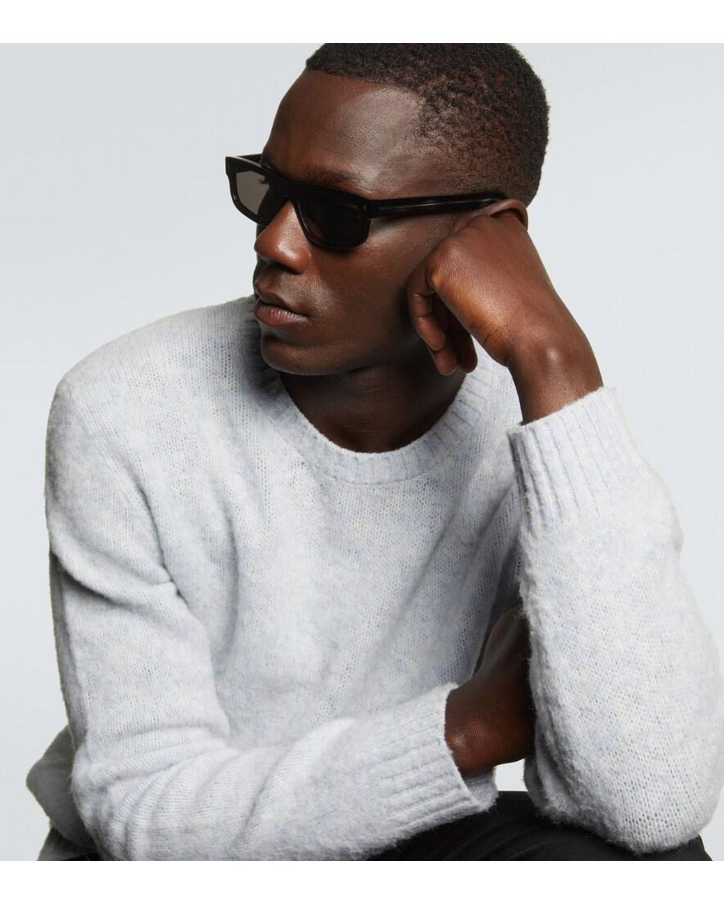 Prada Gray Rectangular Sunglasses for men