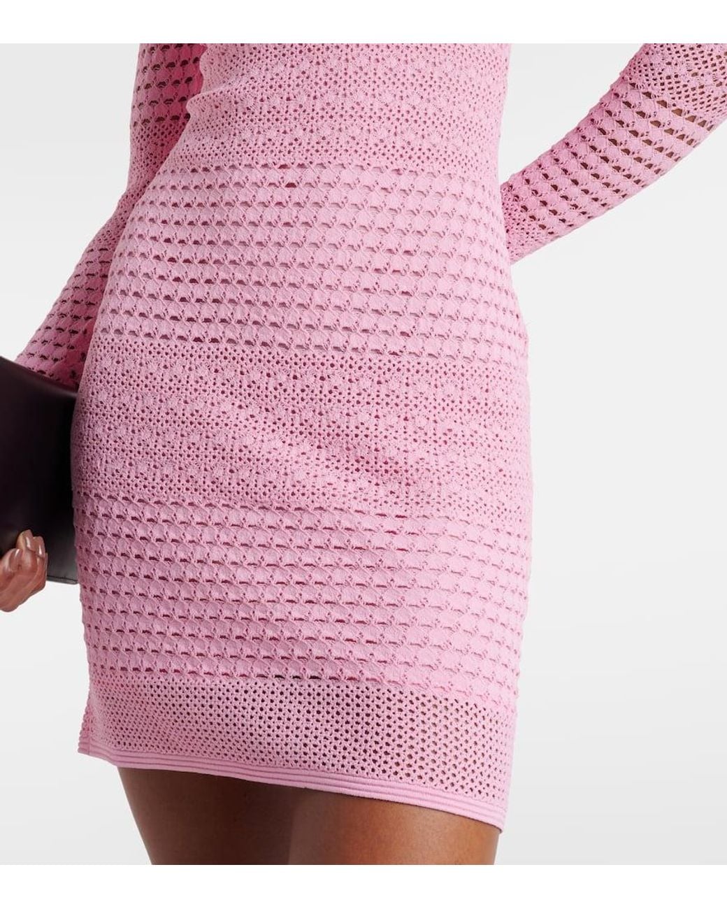 Tom Ford Pink Minikleid Aus Haekelstrick