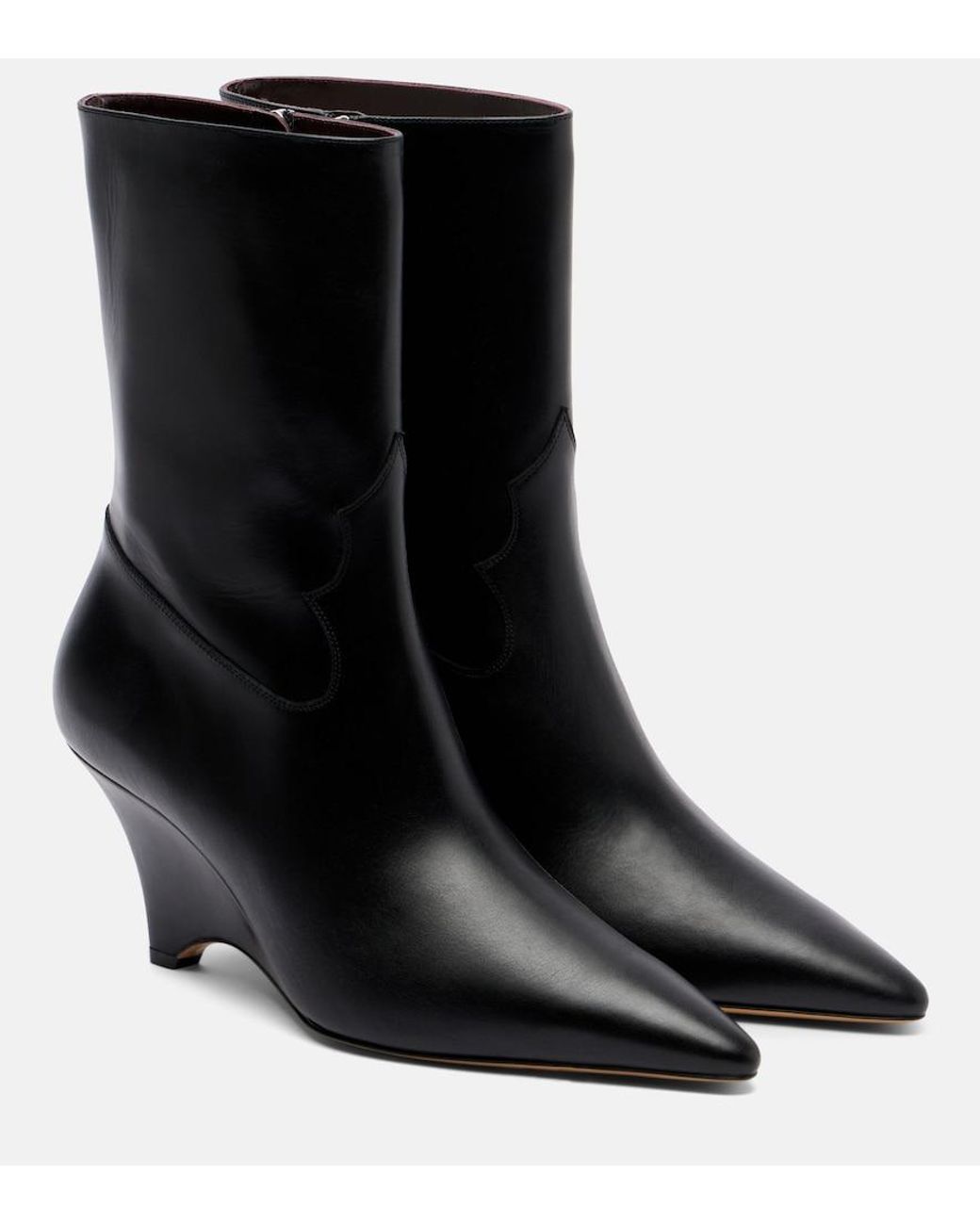 Le Monde Beryl Camille 70 Leather Boots in Black | Lyst