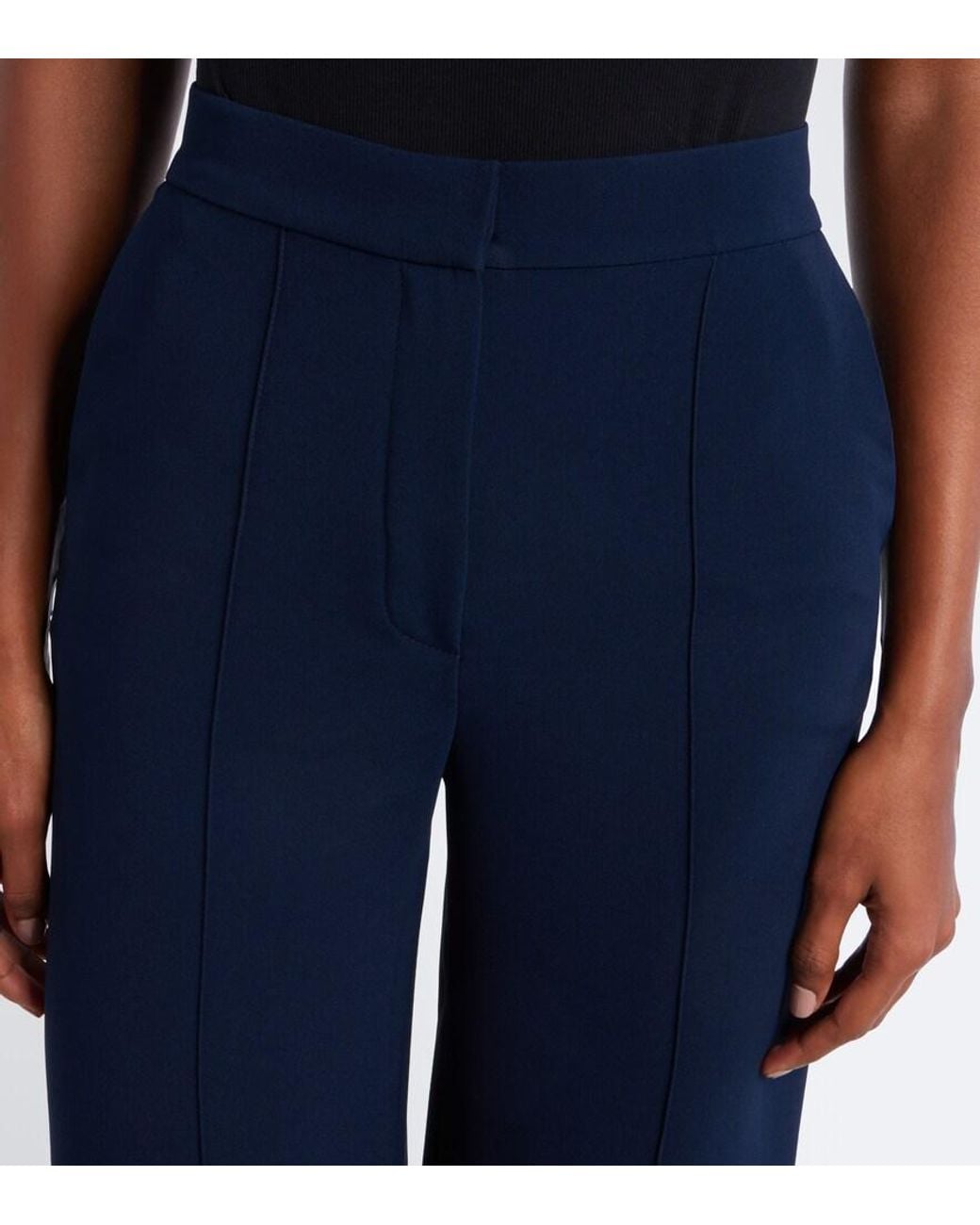 Elie Saab Blue Crepe Wide-Leg Pants