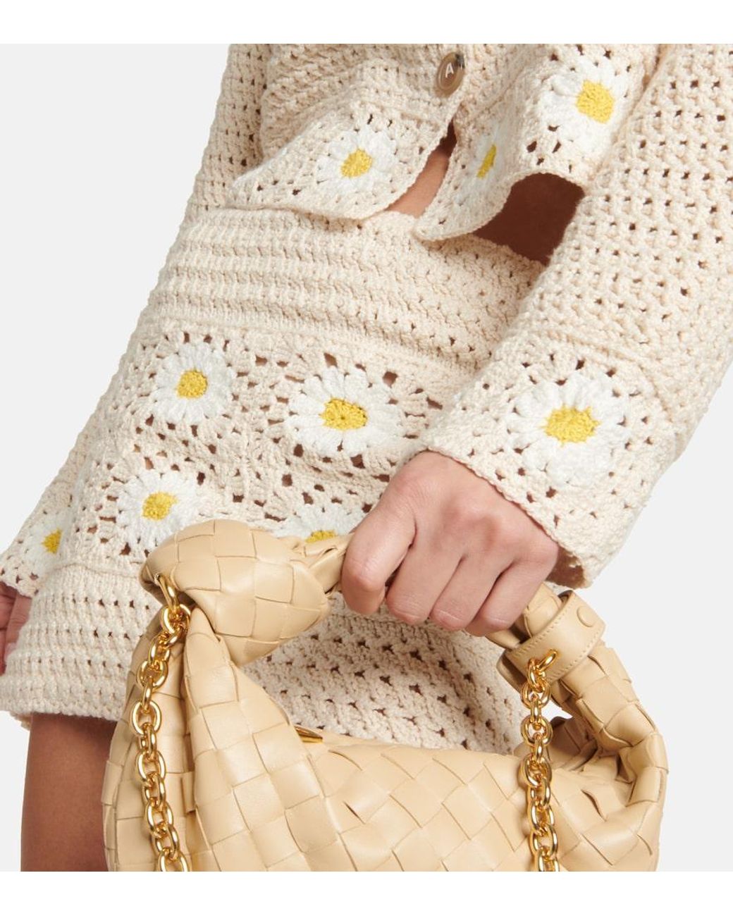 Alanui Natural Daisy Crocheted Miniskirt
