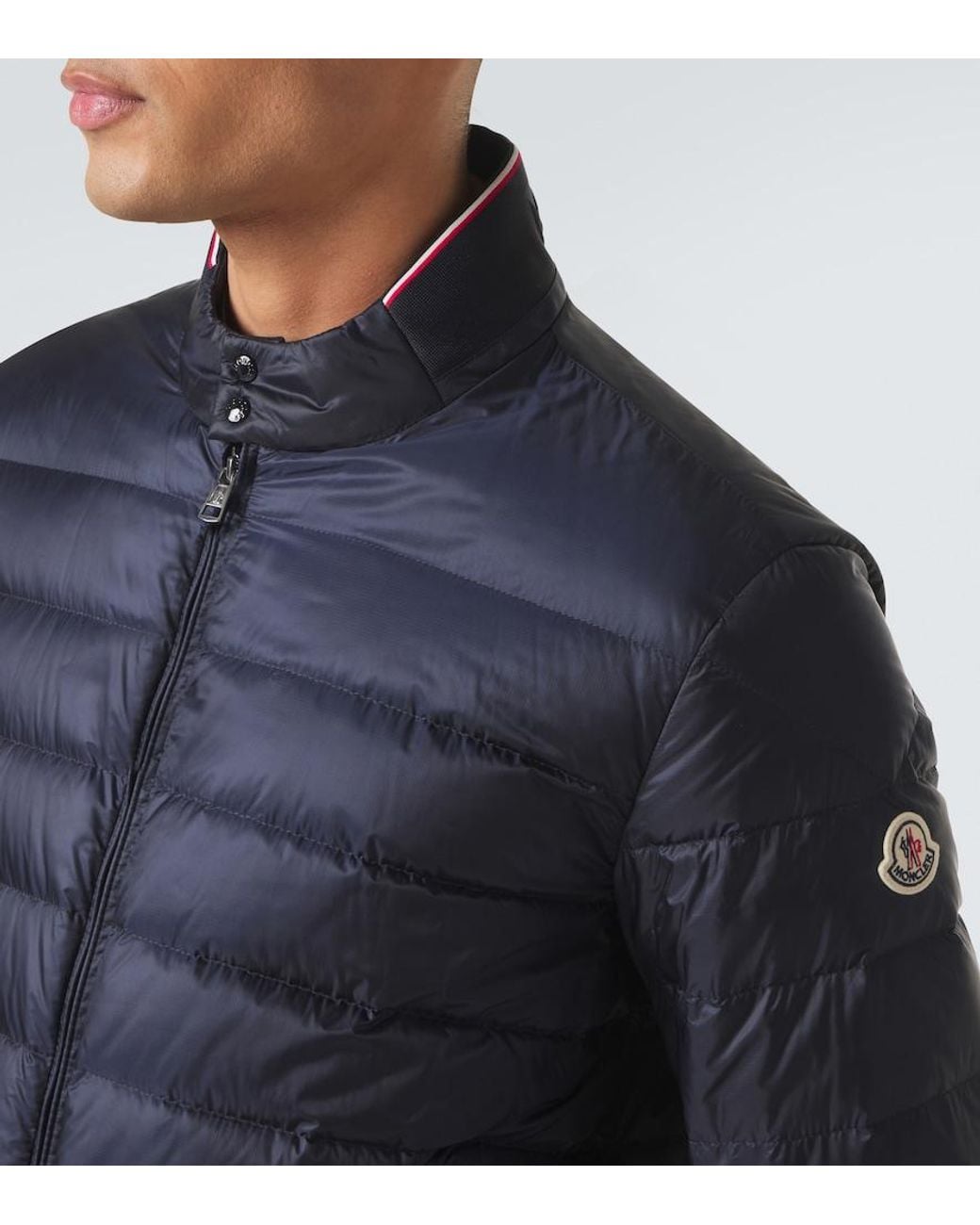 Moncler Blue Quilted Down Jacket for men