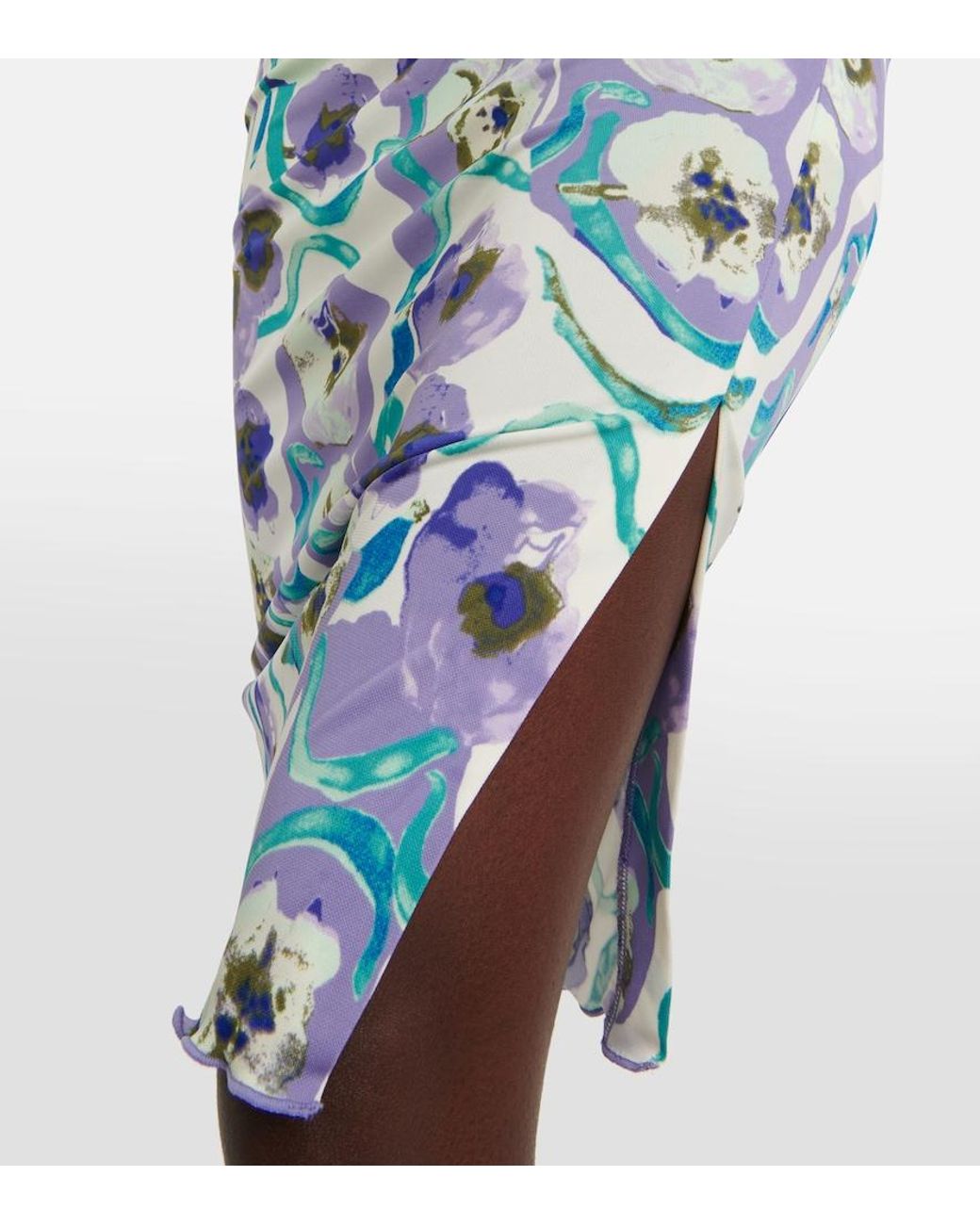 Diane von Furstenberg Blue Havana Printed Jersey Midi Dress