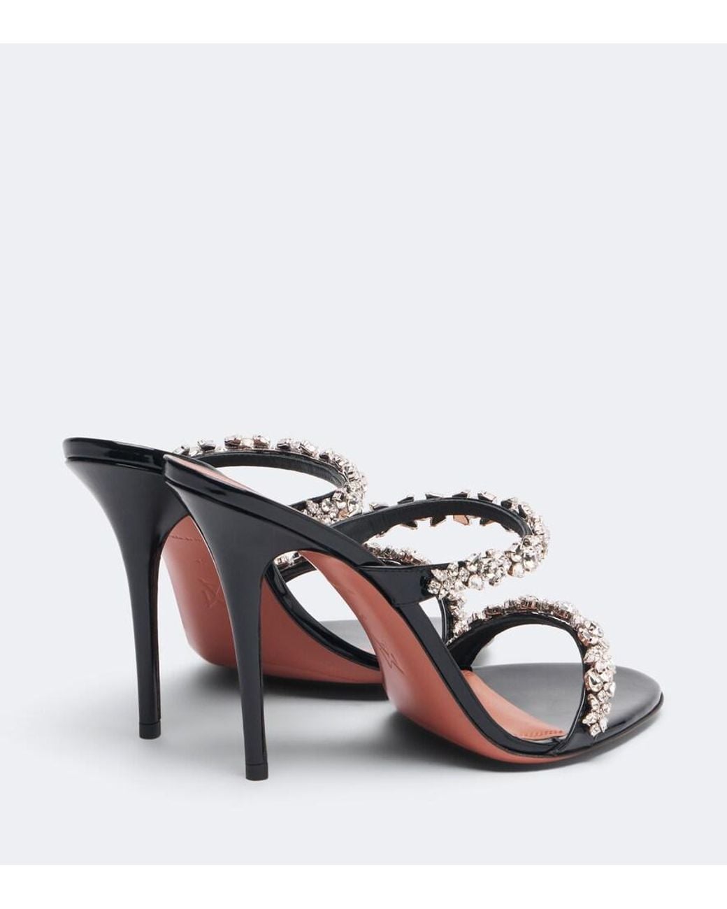 AMINA MUADDI Pink Elizabeth Embellished Leather Mules