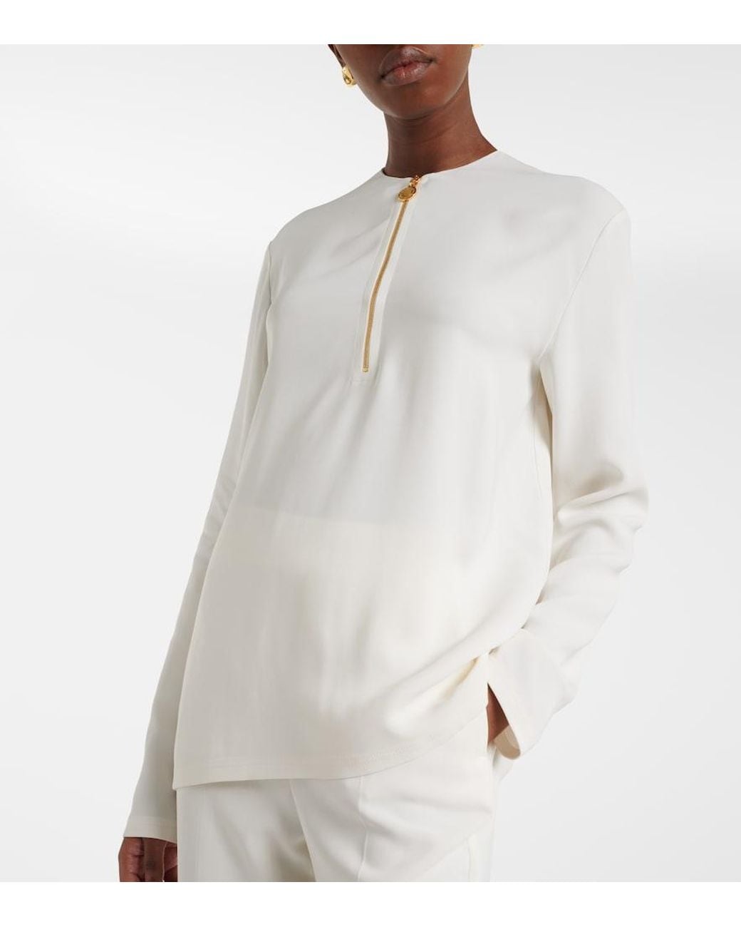 Stella McCartney White Iconic Half-Zip Top