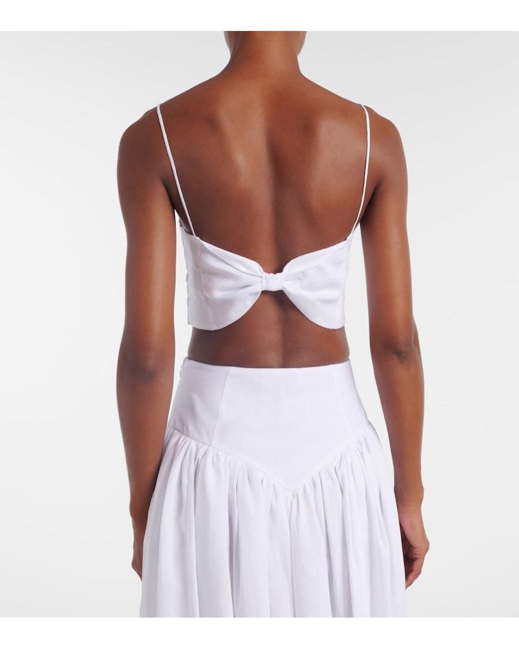 Gabriela Hearst White Blazie Linen Crop Top