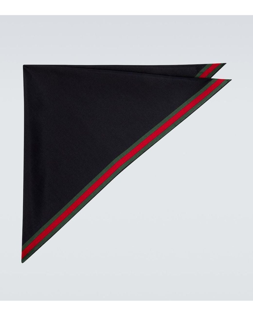 Gucci Blue Web Stripe Cotton And Silk Scarf for men