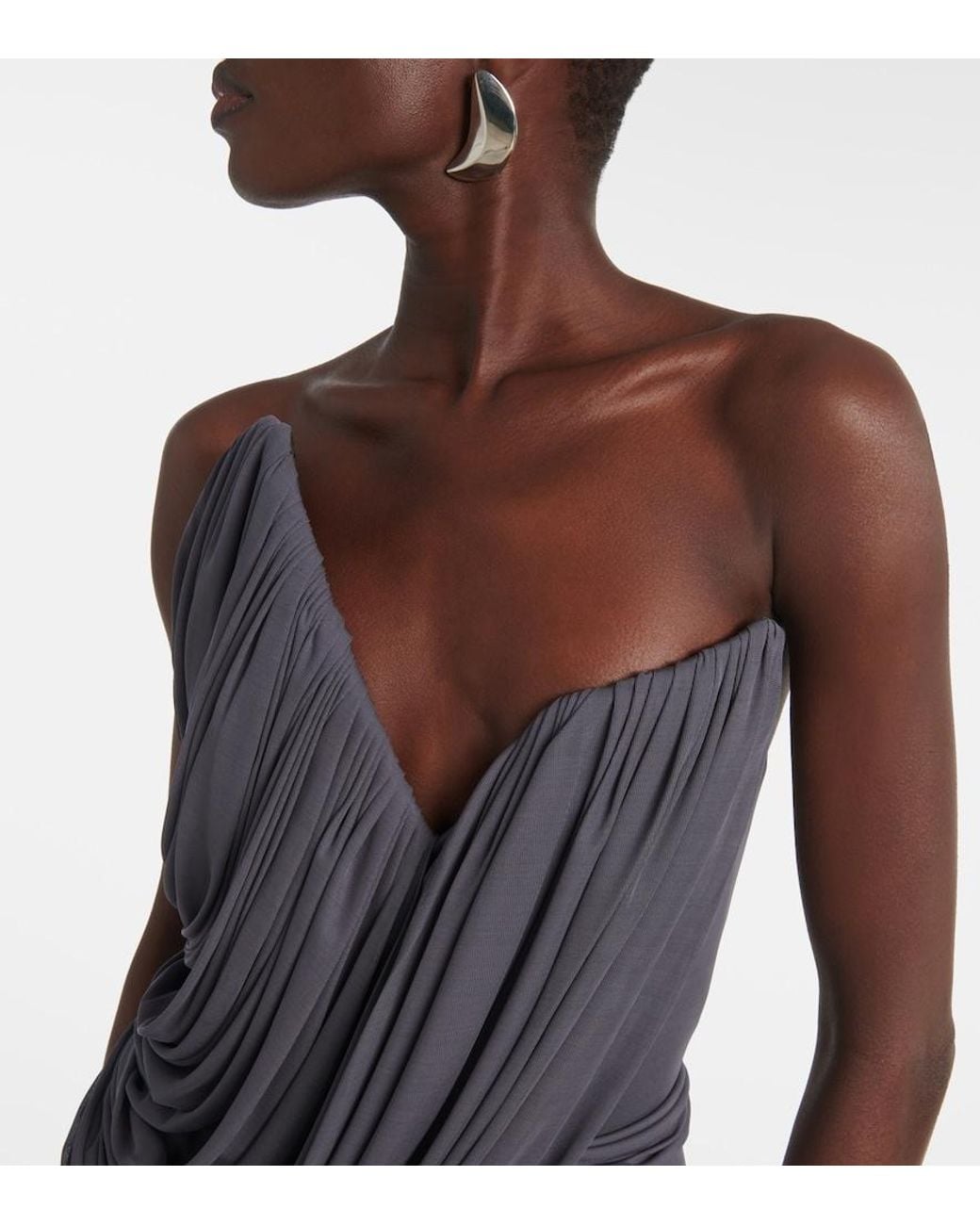 Maticevski Purple Systema Gathered Jersey Gown