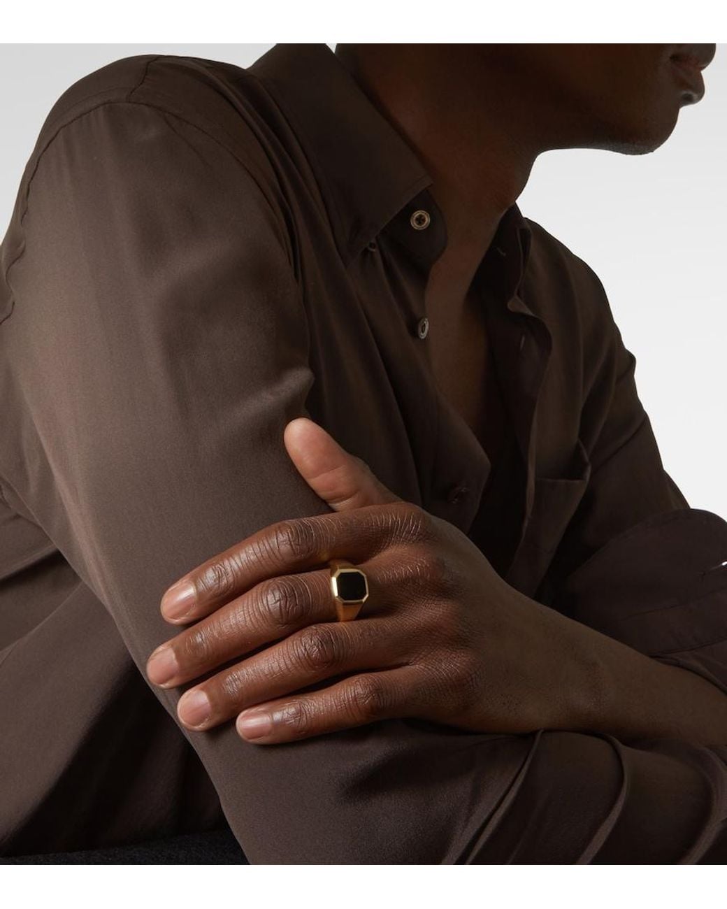David Yurman White Streamline 18Kt Ring With Onyx for men