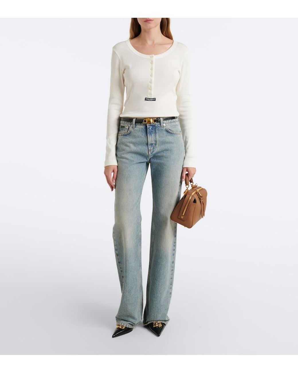 Dolce & Gabbana Brown Vittoria Small Leather Top-Handle Bag