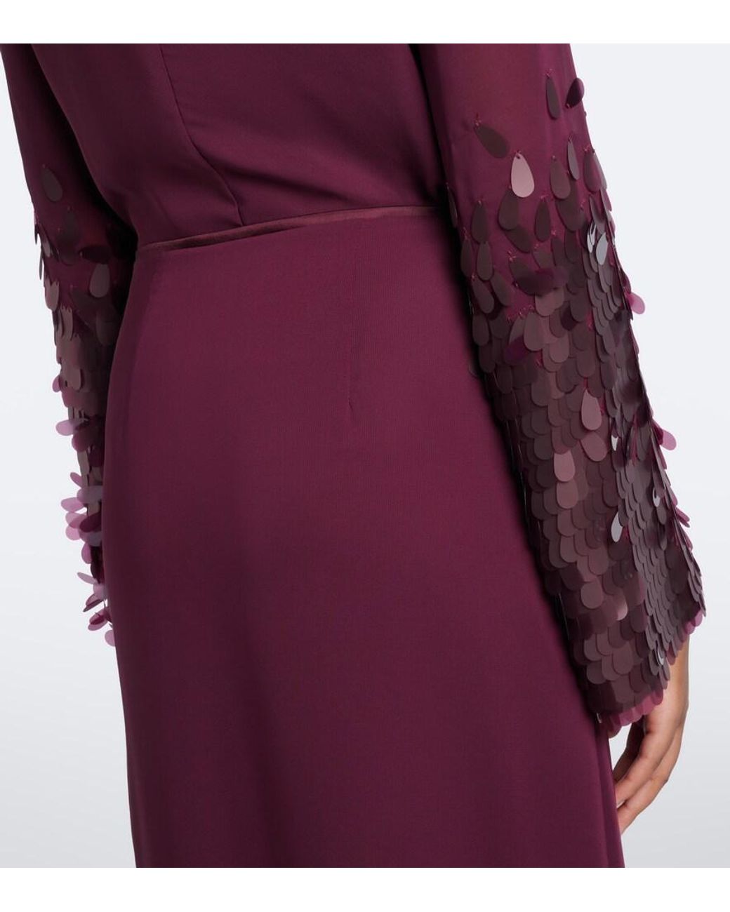 Joseph Purple Connie Sequined Chiffon Midi Skirt