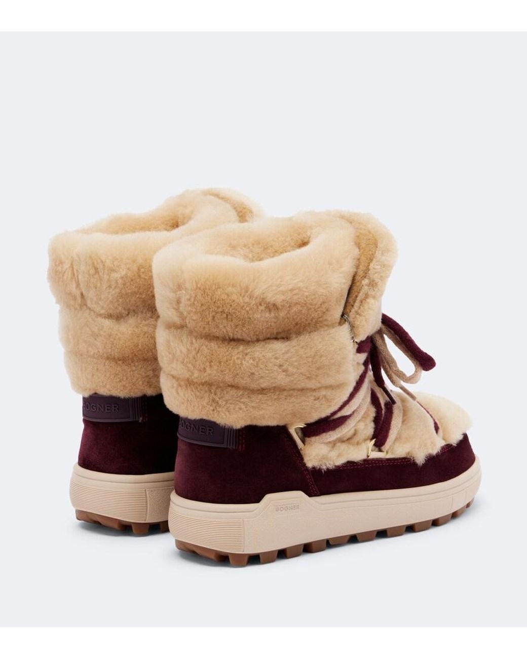Bogner Brown Chamonix Shearling And Suede Snow Boots