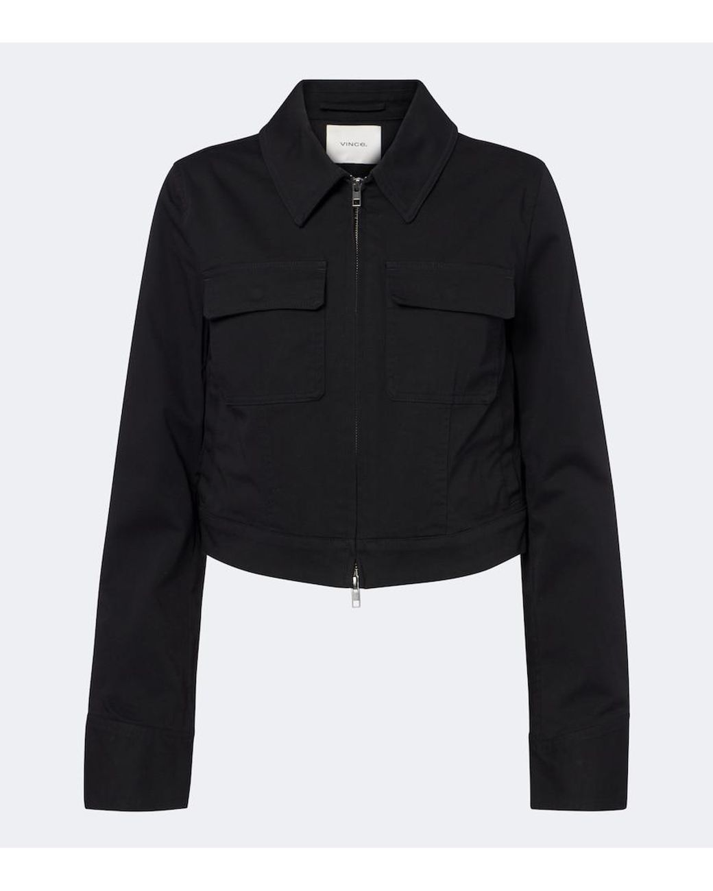 Chaqueta Cropped De Algodon Vince de color Black