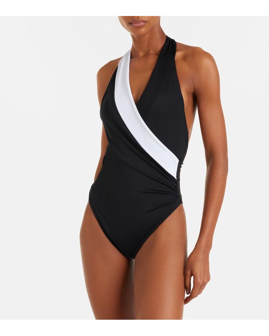 Balmain Blue Halterneck Swimsuit