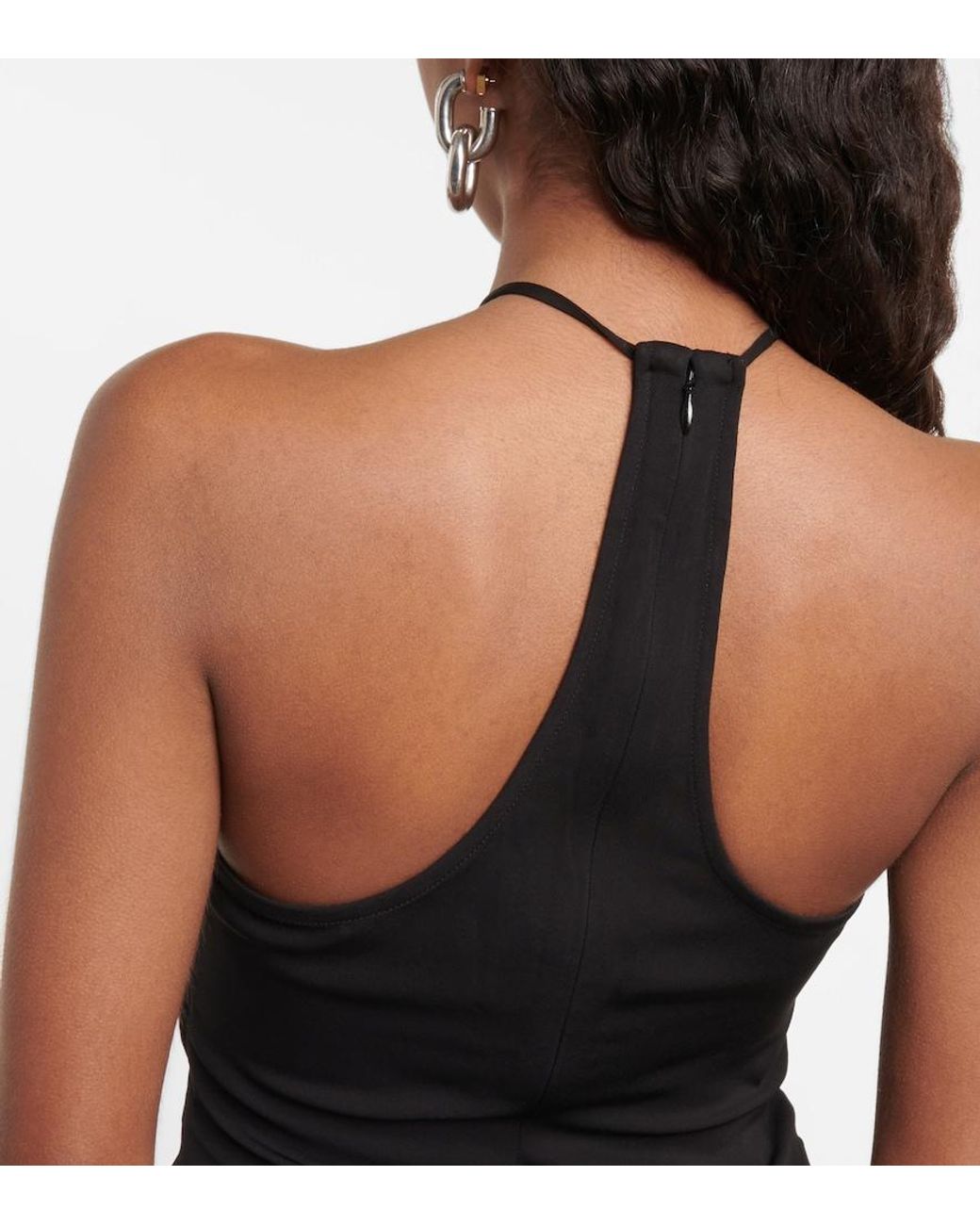 Christopher Esber Black Ruched Halterneck Top