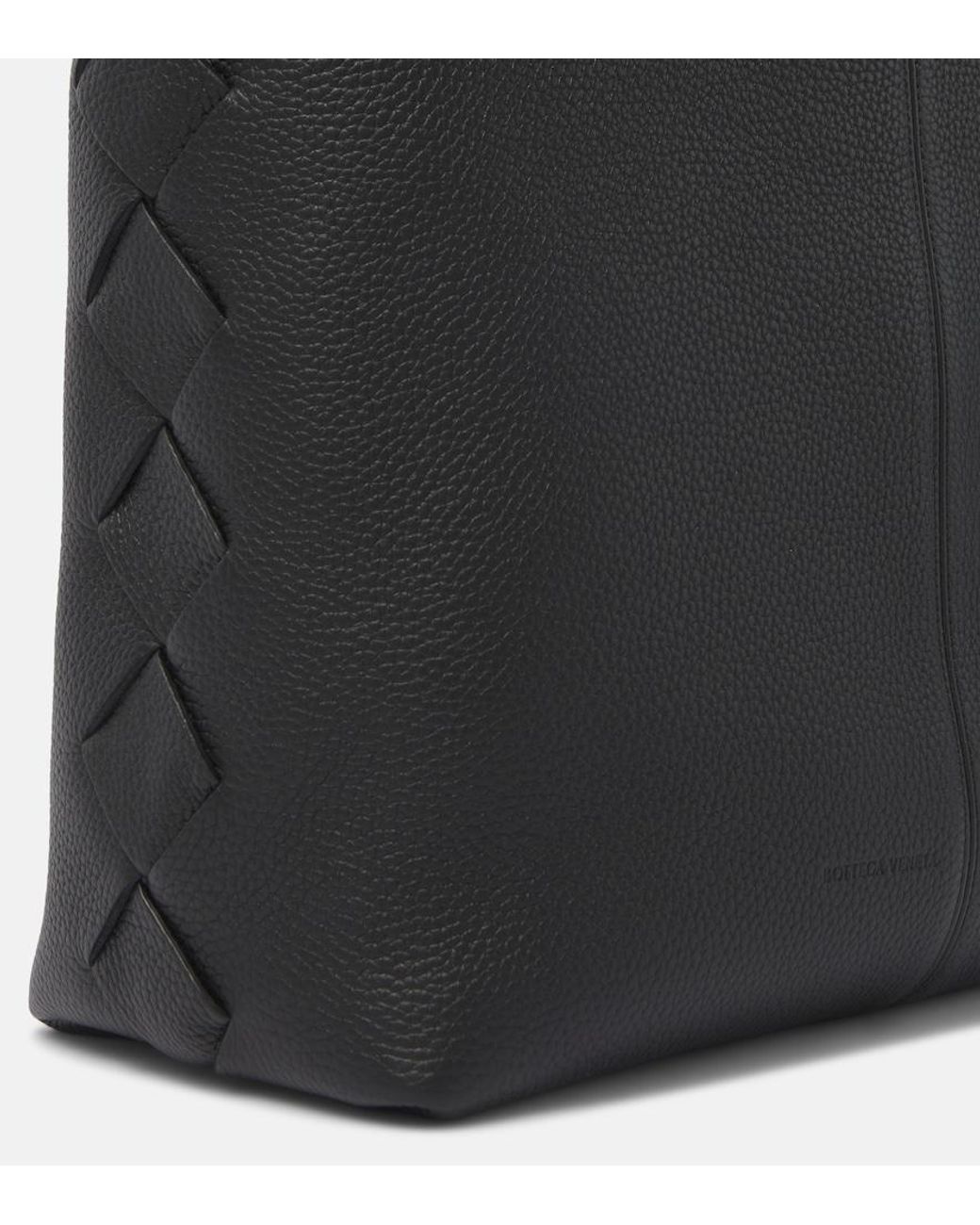 Bottega Veneta Black Intreccio Leather Tote Bag for men