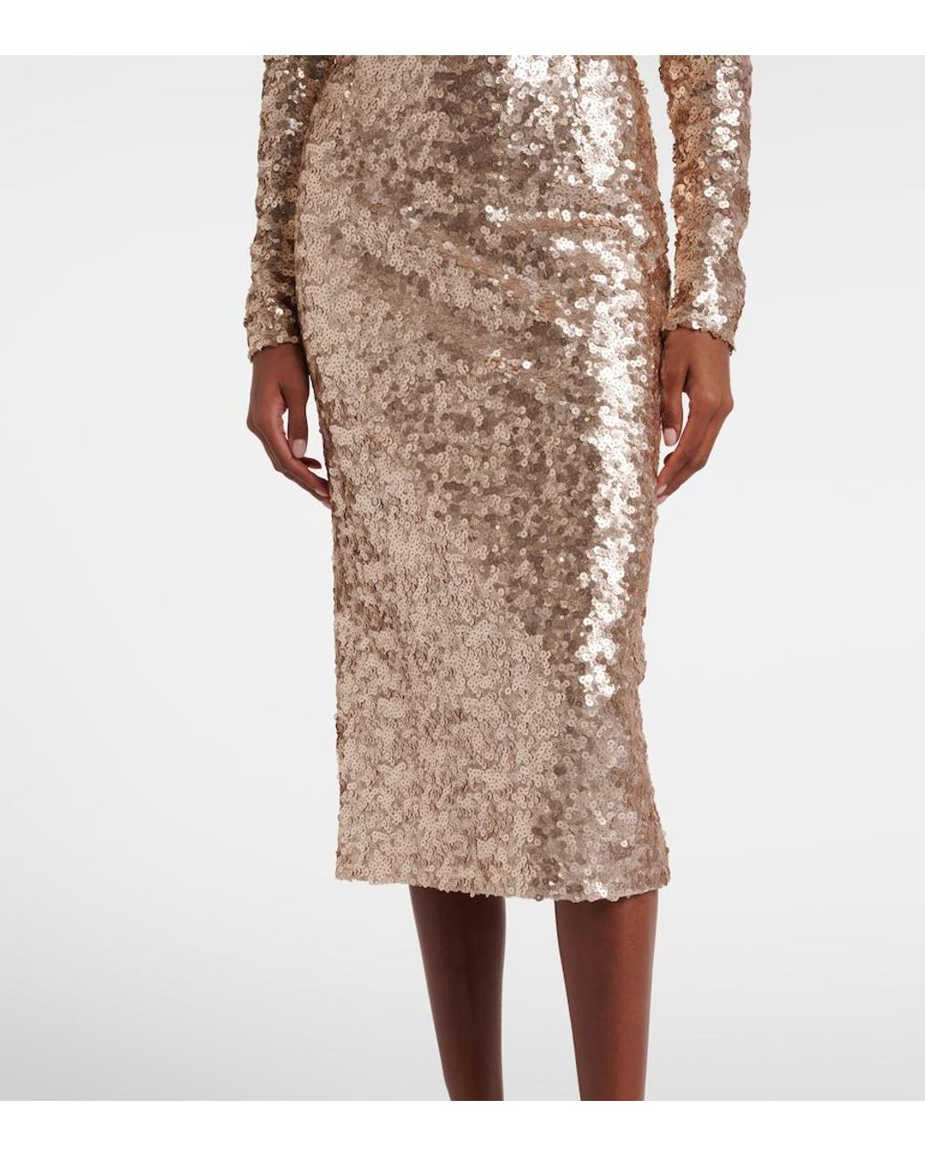 Dolce & Gabbana Natural Sequined Cocktail Dress