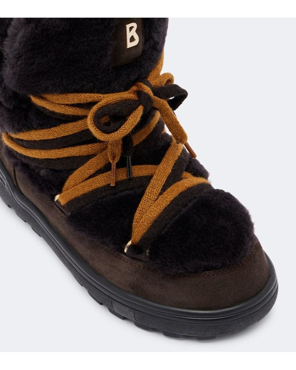 Bogner Black Chamonix Shearling And Suede Snow Boots