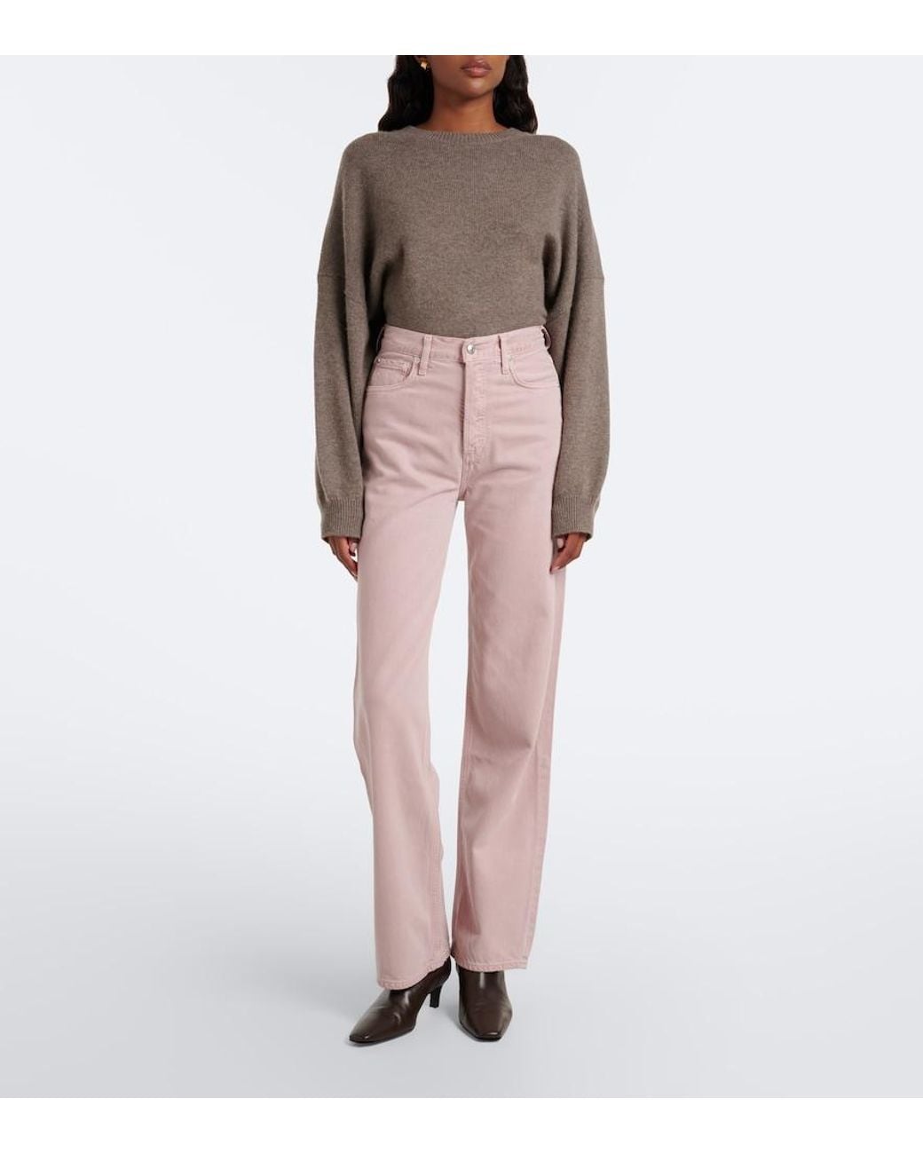 Agolde Pink Ren Wide-Leg Jeans