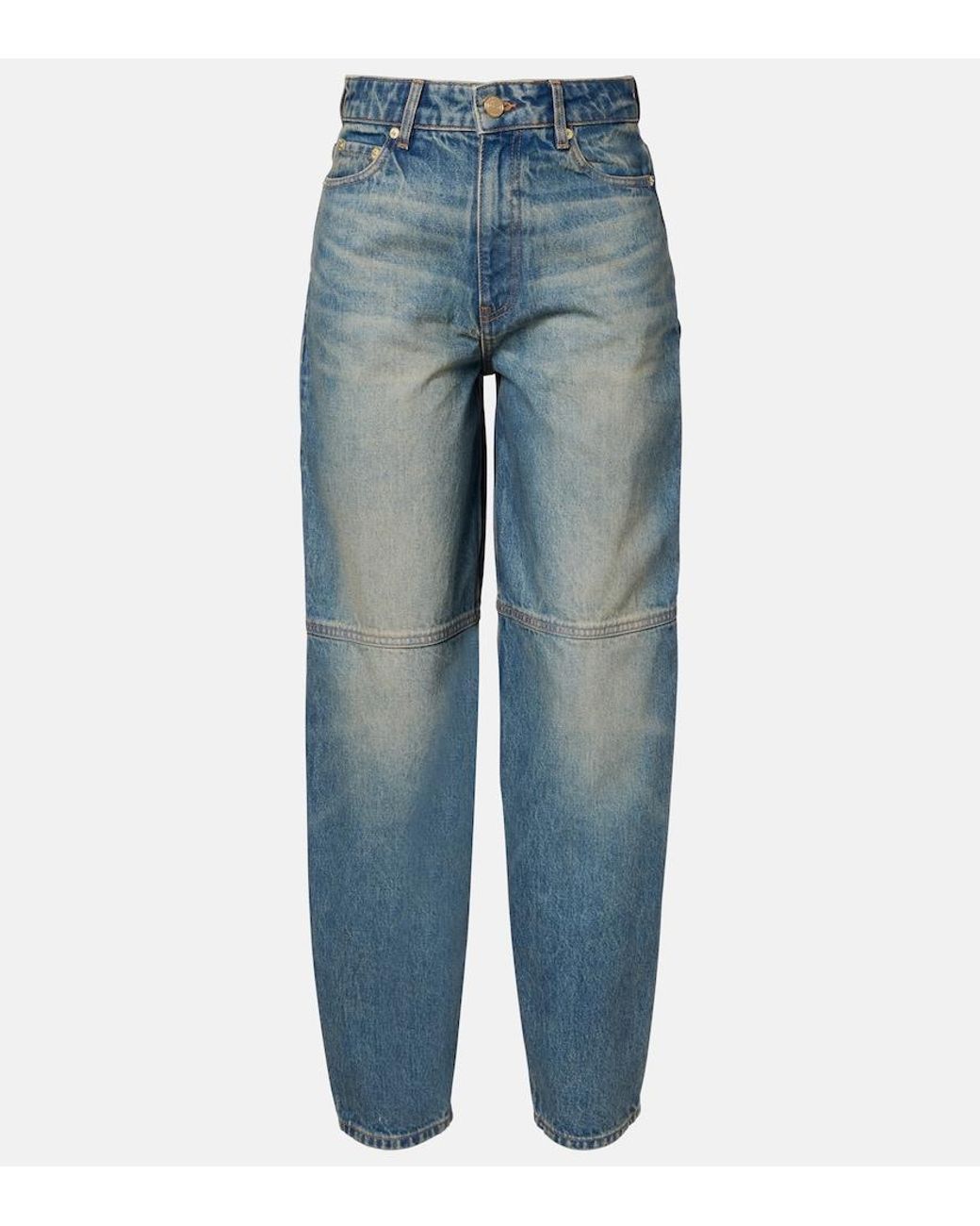 Ganni Blue Stary Barrel-Leg Jeans