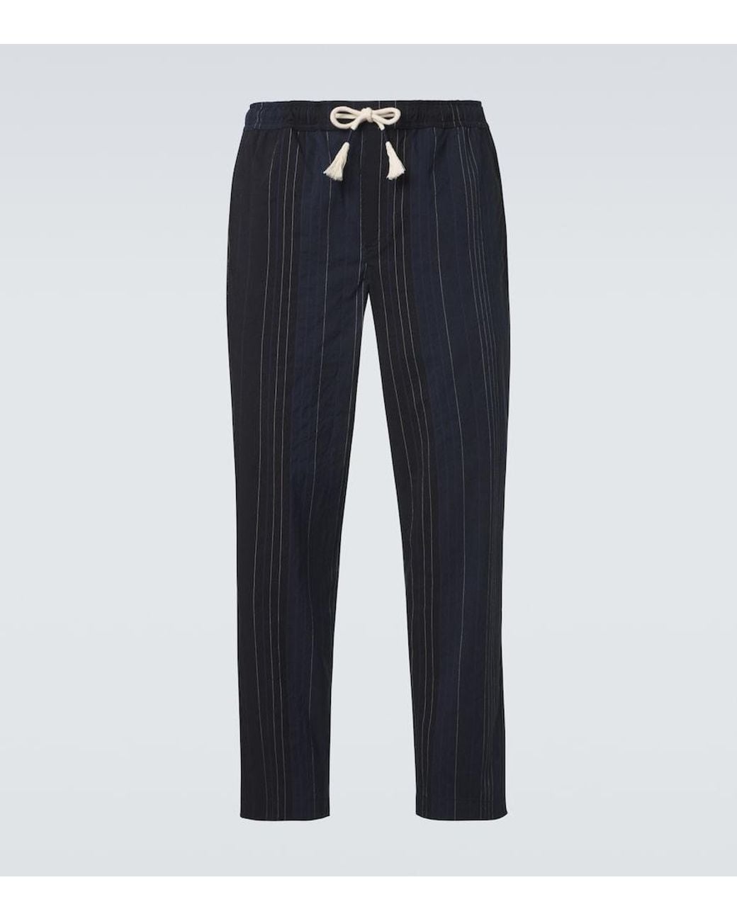 Orlebar Brown Blue Sonoran Striped Cotton Straight Pants for men