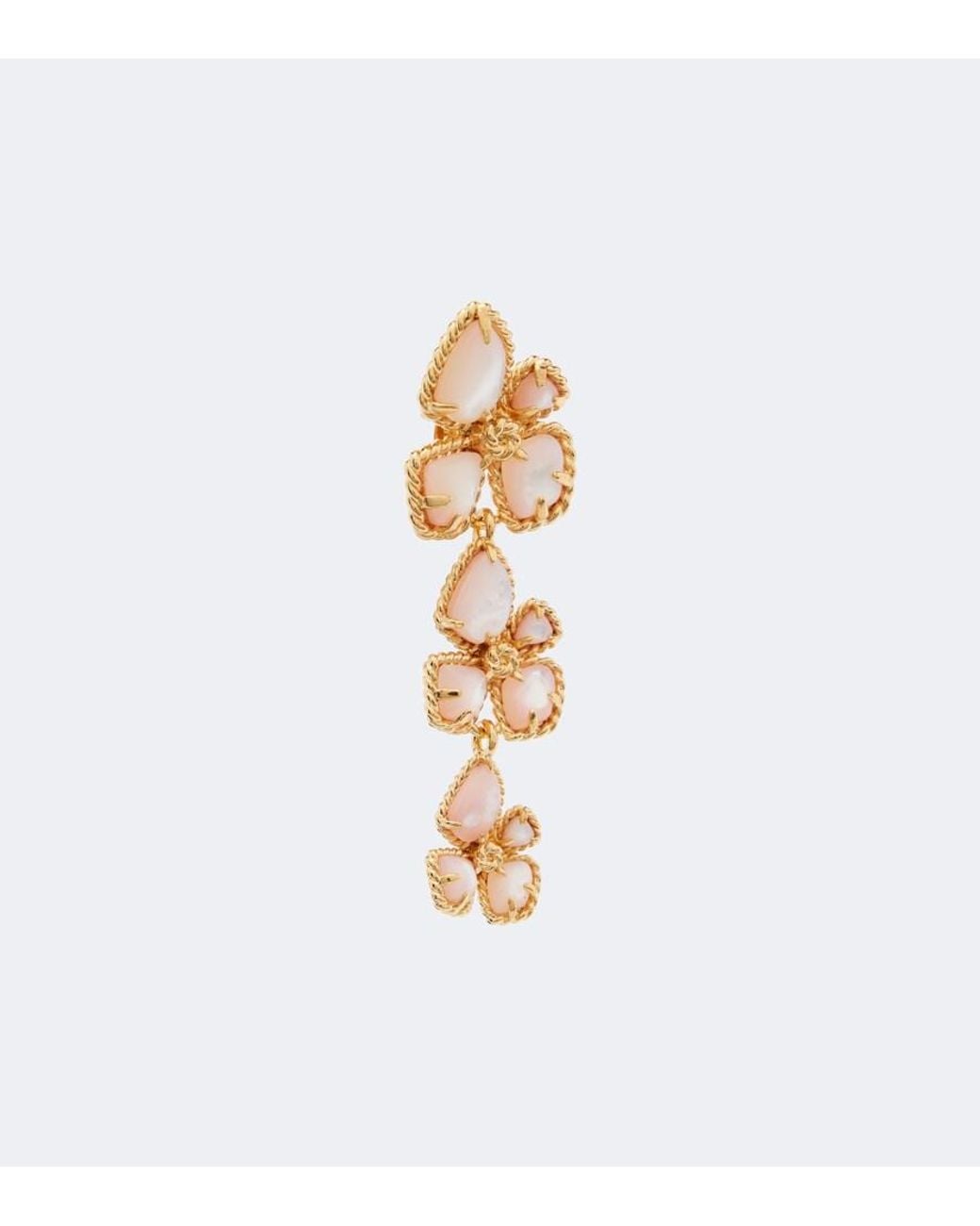 Zimmermann Metallic Bloom Mother-Of-Pearl-Plated Drop Earrings